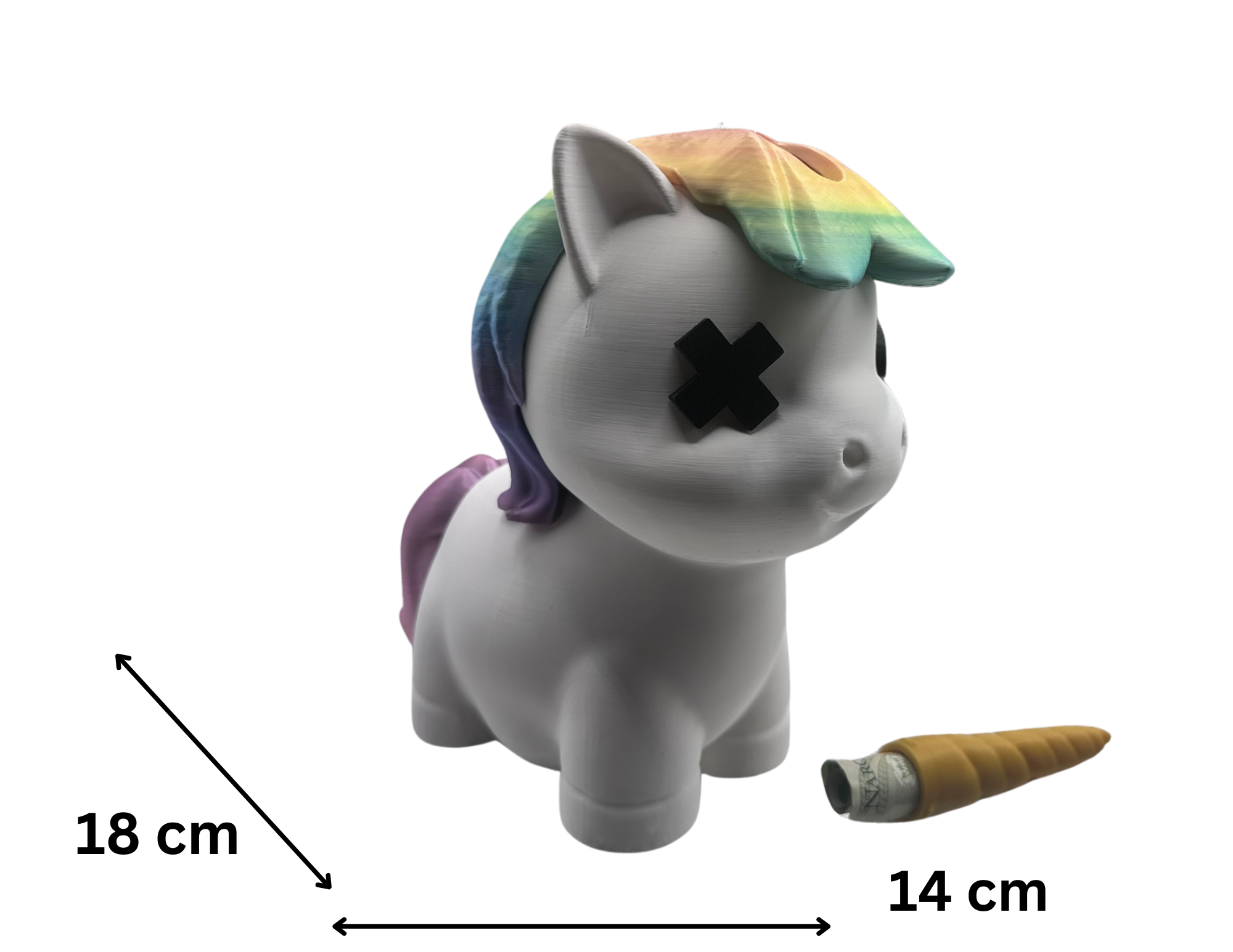 Skarbonka jednorożec o baśniowej liliowej grzywie zachód słońca po burzy pastelowa tęcza - zdjęcie 3