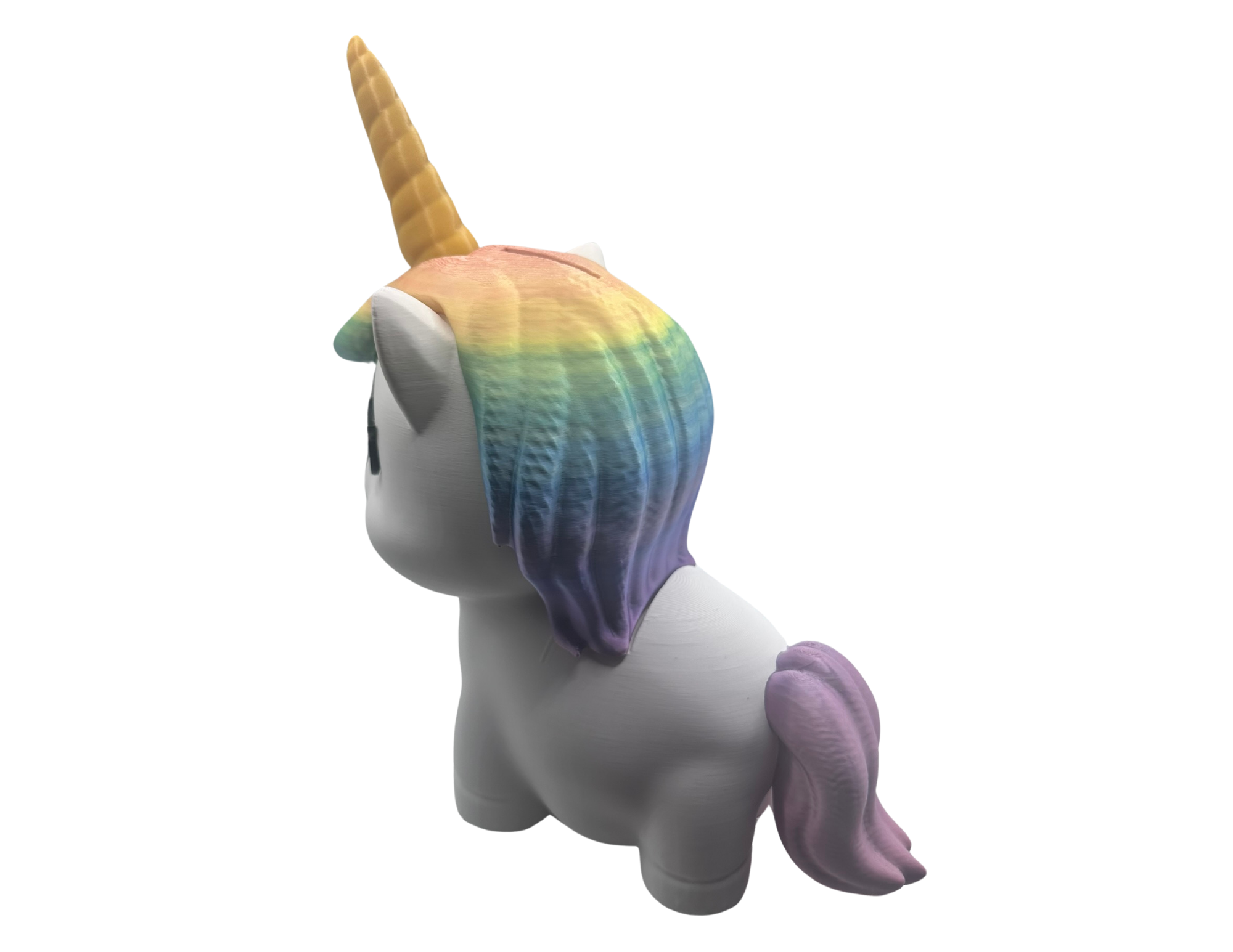 Skarbonka jednorożec o baśniowej liliowej grzywie zachód słońca po burzy pastelowa tęcza - zdjęcie 9