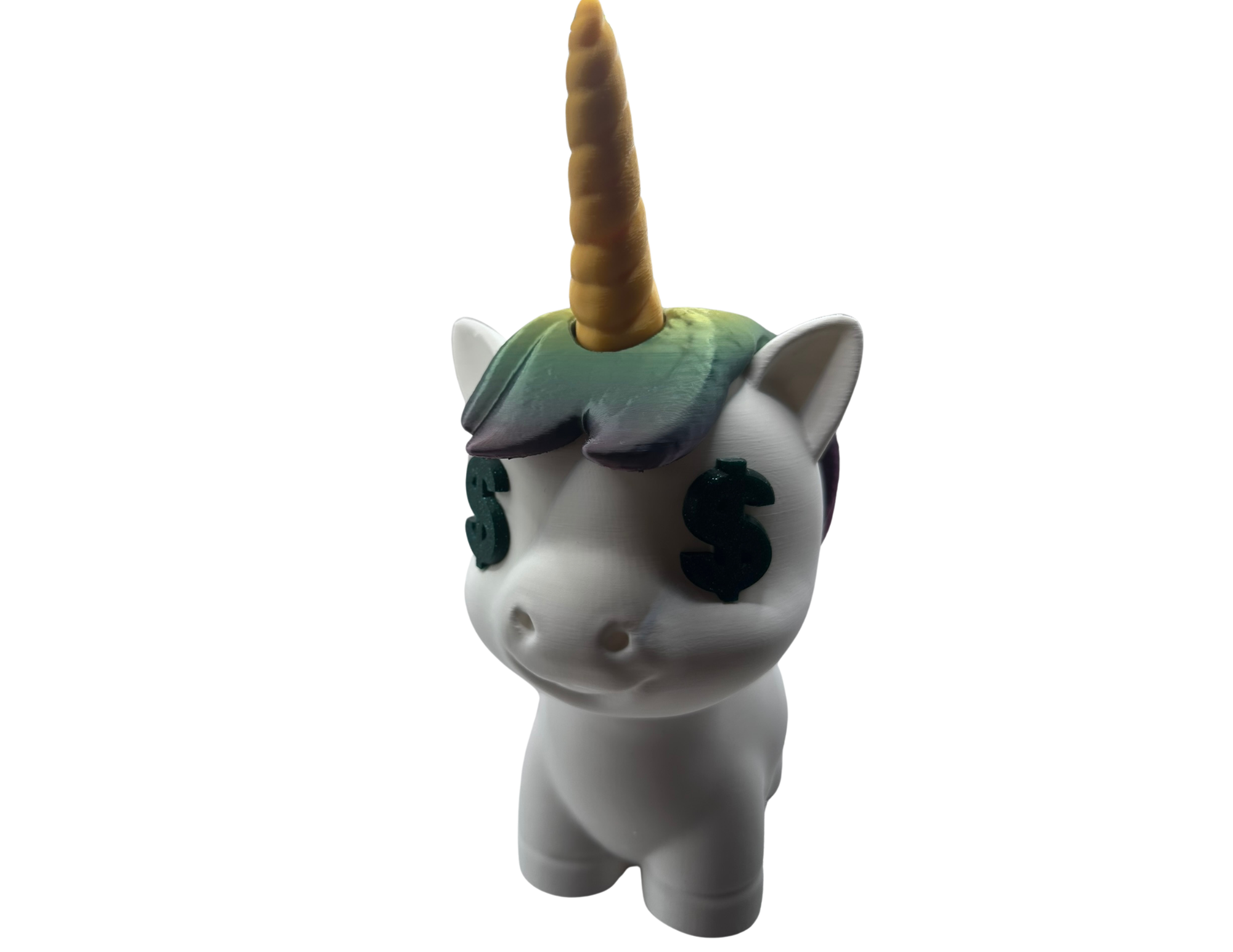 Jednorożec o grzywie i ogonie w kolorze kosmiczno fioletowej nocy skarbonka - zdjęcie 4