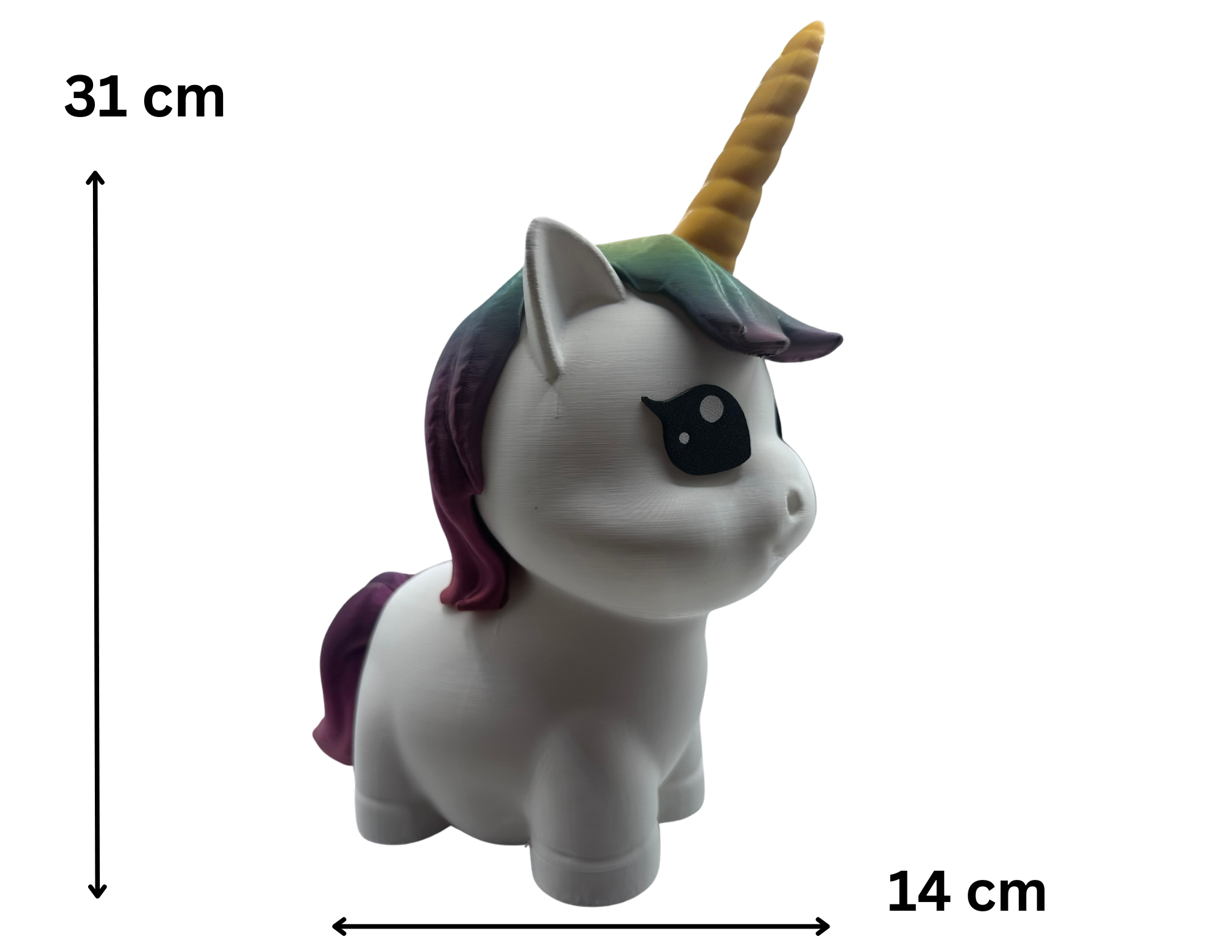 Jednorożec o grzywie i ogonie w kolorze kosmiczno fioletowej nocy skarbonka - zdjęcie 5