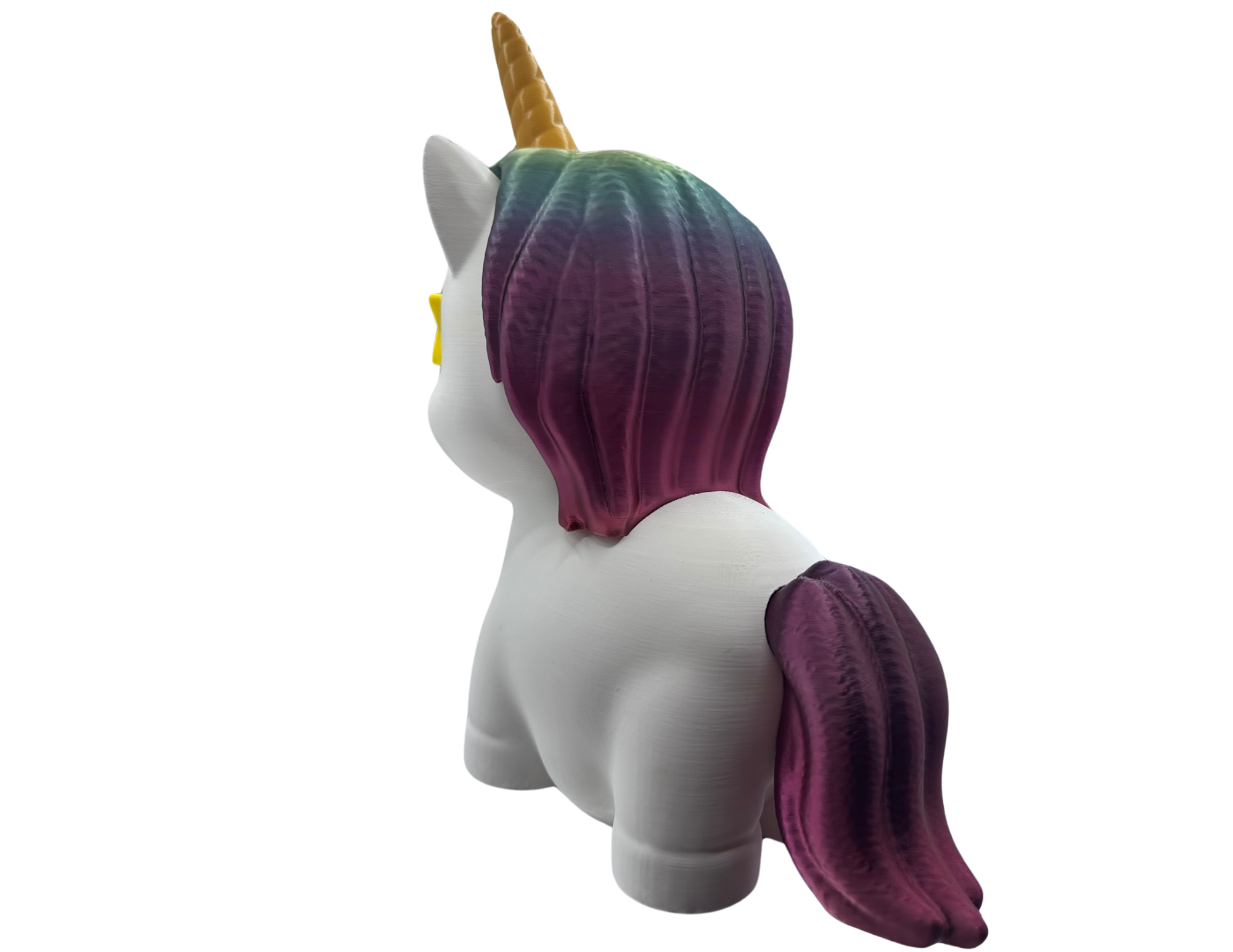 Jednorożec o grzywie i ogonie w kolorze kosmiczno fioletowej nocy skarbonka - zdjęcie 8