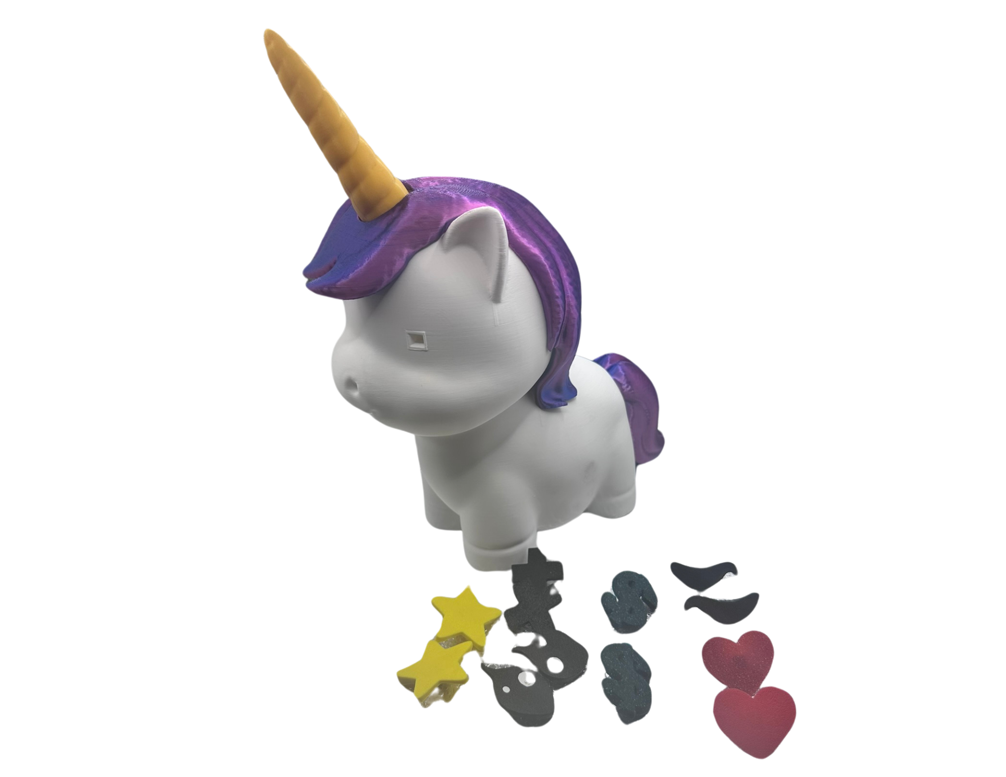 Jednorożec o grzywie i ogonie w kolorze kosmiczno fioletowej nocy skarbonka - zdjęcie 11