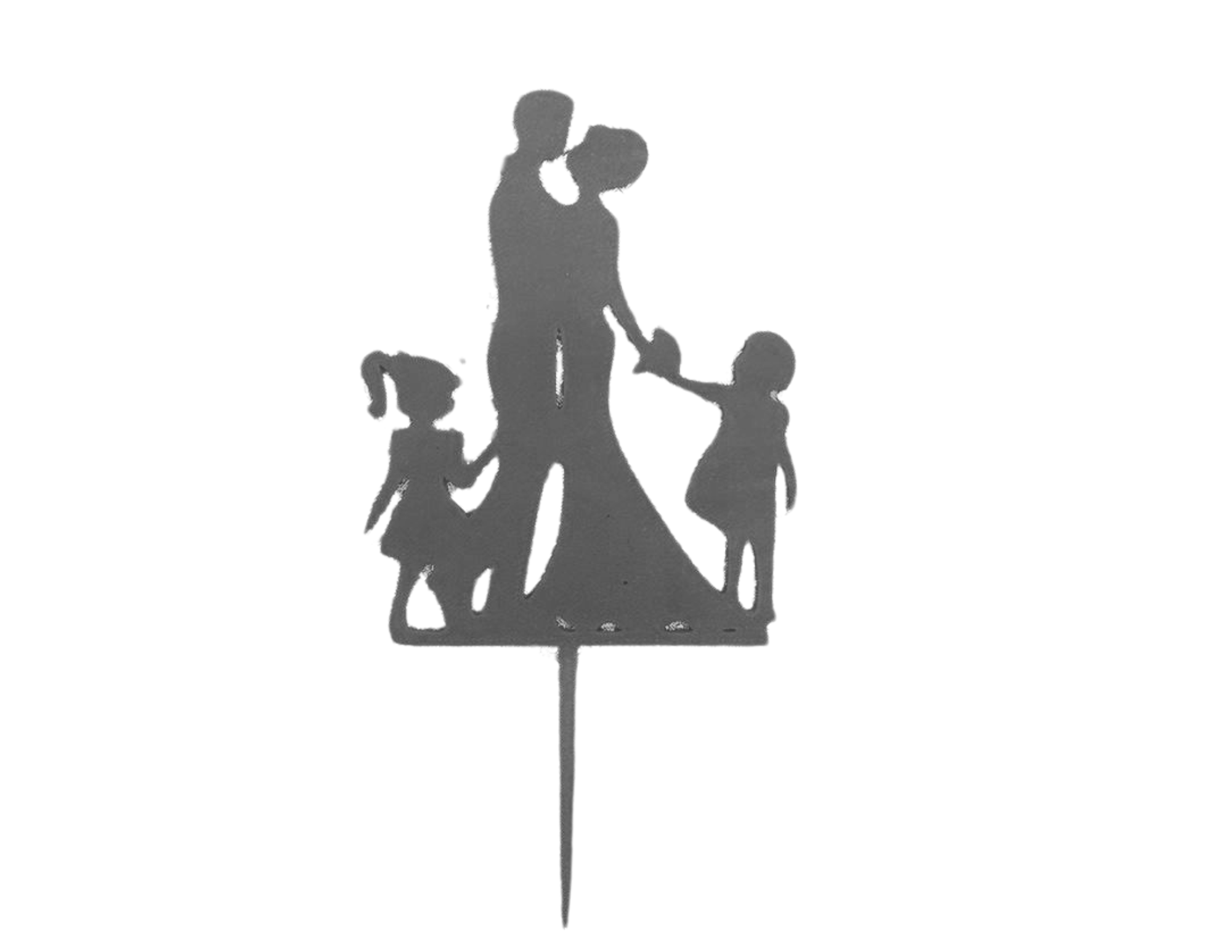 Topper ślubny z dziećmi rocznica ślubu para ślub czarny - CraftJoy