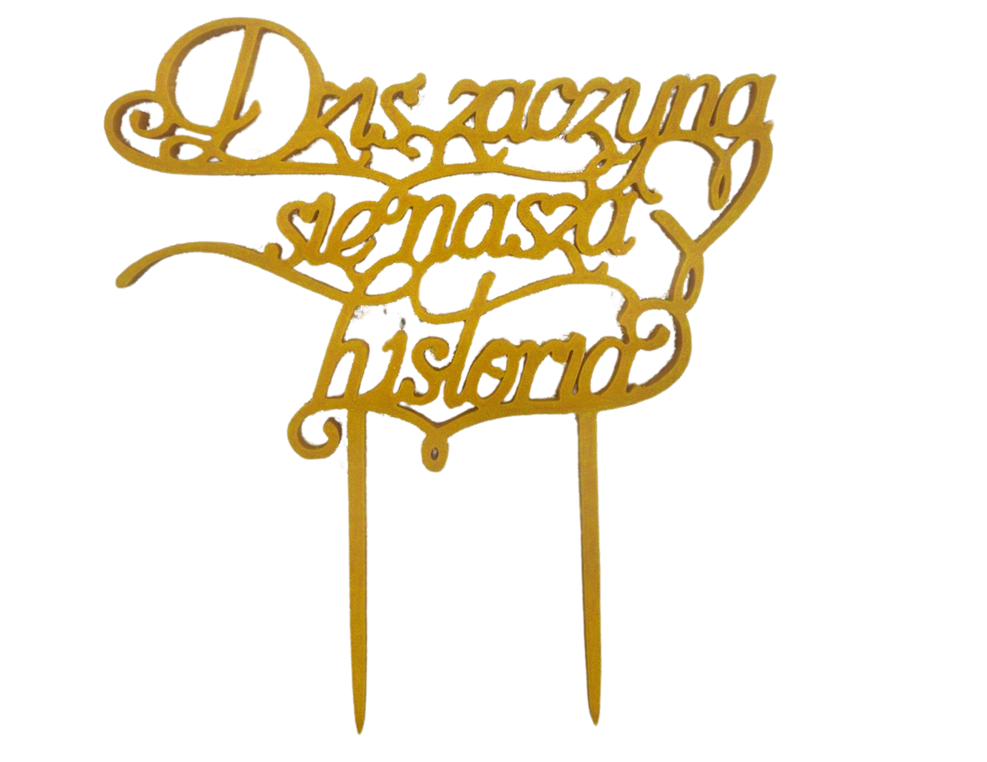 Topper ślubny „Dziś zaczyna się nasza historia” rocznica ślubu para ślub złoty - CraftJoy