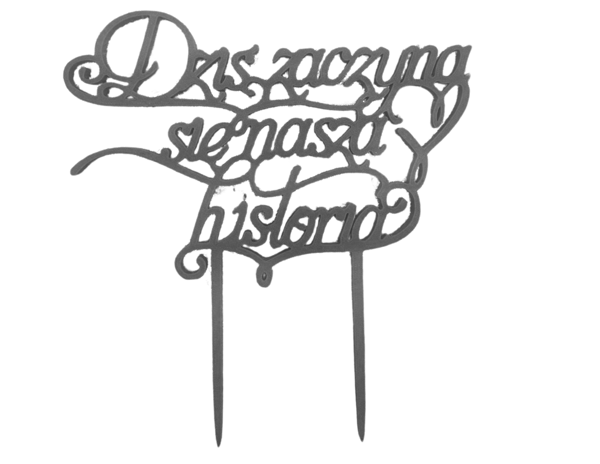 Topper ślubny „Dziś zaczyna się nasza historia” rocznica ślubu para ślub czarny - CraftJoy