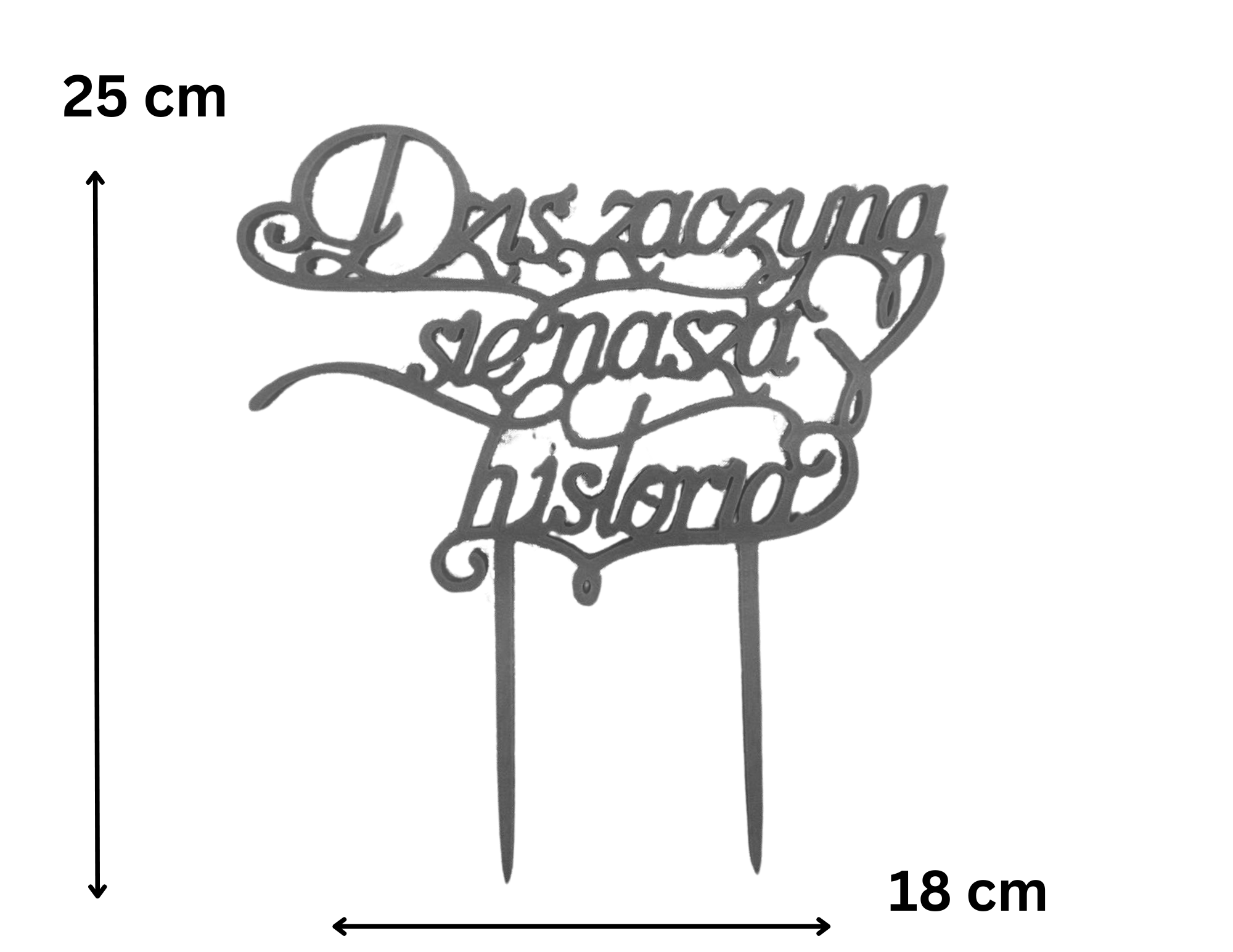 Topper ślubny „Dziś zaczyna się nasza historia” rocznica ślubu para ślub czarny - zdjęcie 2