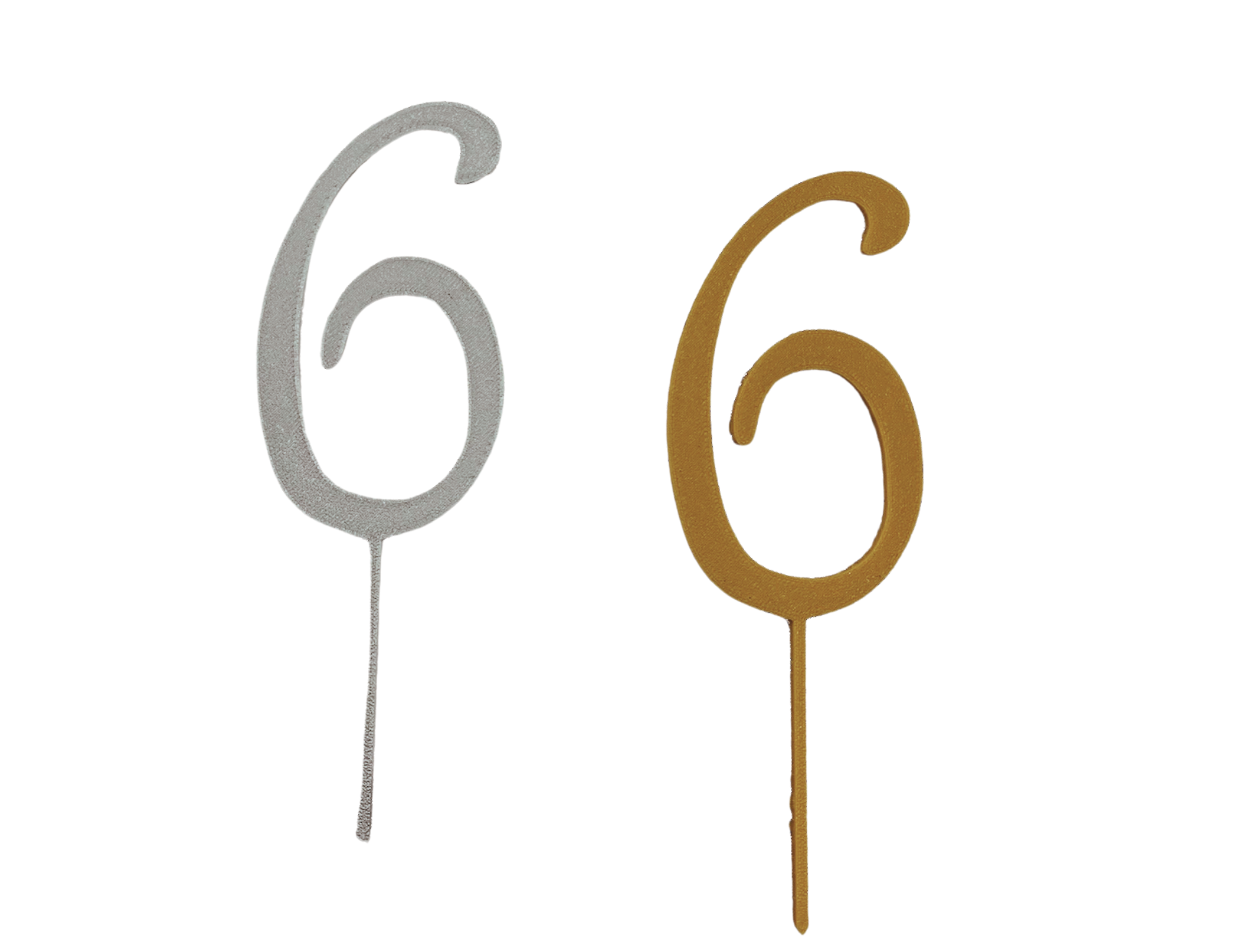 Topper urodzinowy cyfra 6 PLA złoto srebro dekoracja tortu topper urodziny 26 16 60 lat  (Kopia) - CraftJoy