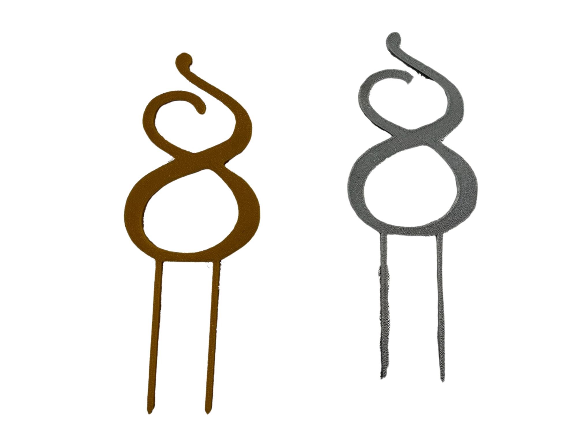 Topper urodzinowy cyfra 8 PLA złoto srebro dekoracja tortu topper urodziny 38 28 18 80 lat - CraftJoy