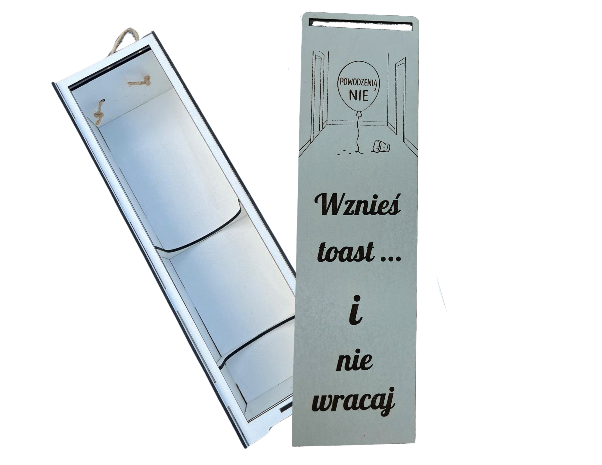 prezent na pożegnanie z pracy | Wznieś toast i nie wracaj | unikalny humor biurowy Pudełko na wino z zabawnym napisem - CraftJoy