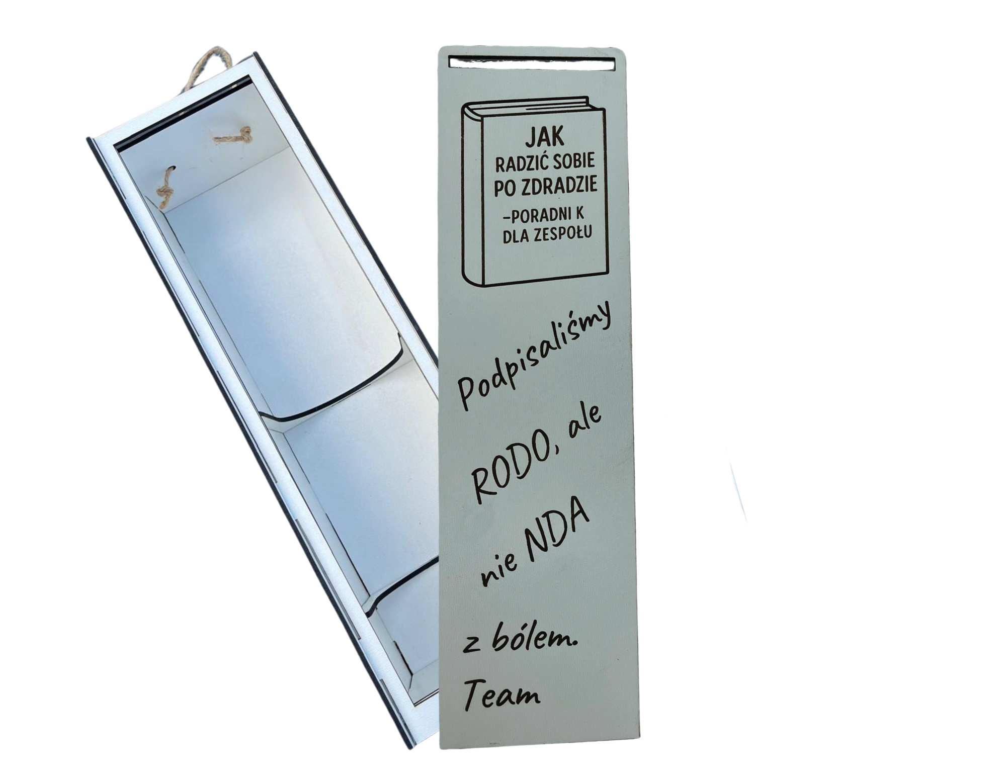 prezent na pożegnanie z pracy | RODO bez NDA | unikalny humor biurowy Pudełko na wino z zabawnym napisem - CraftJoy