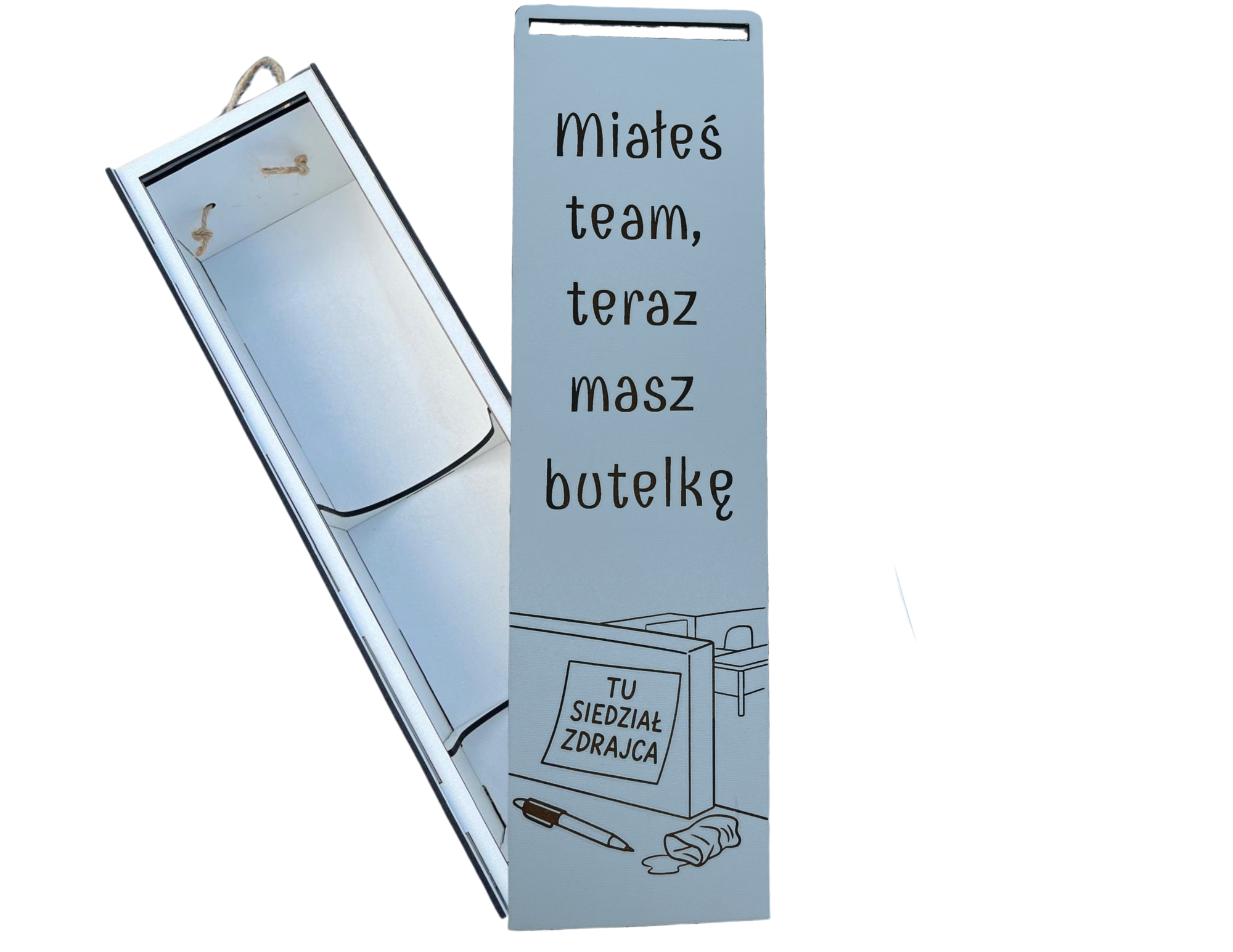 prezent na pożegnanie z pracy | Miałeś team, teraz masz butelkę | unikalny humor biurowy Pudełko na wino z zabawnym napisem - CraftJoy