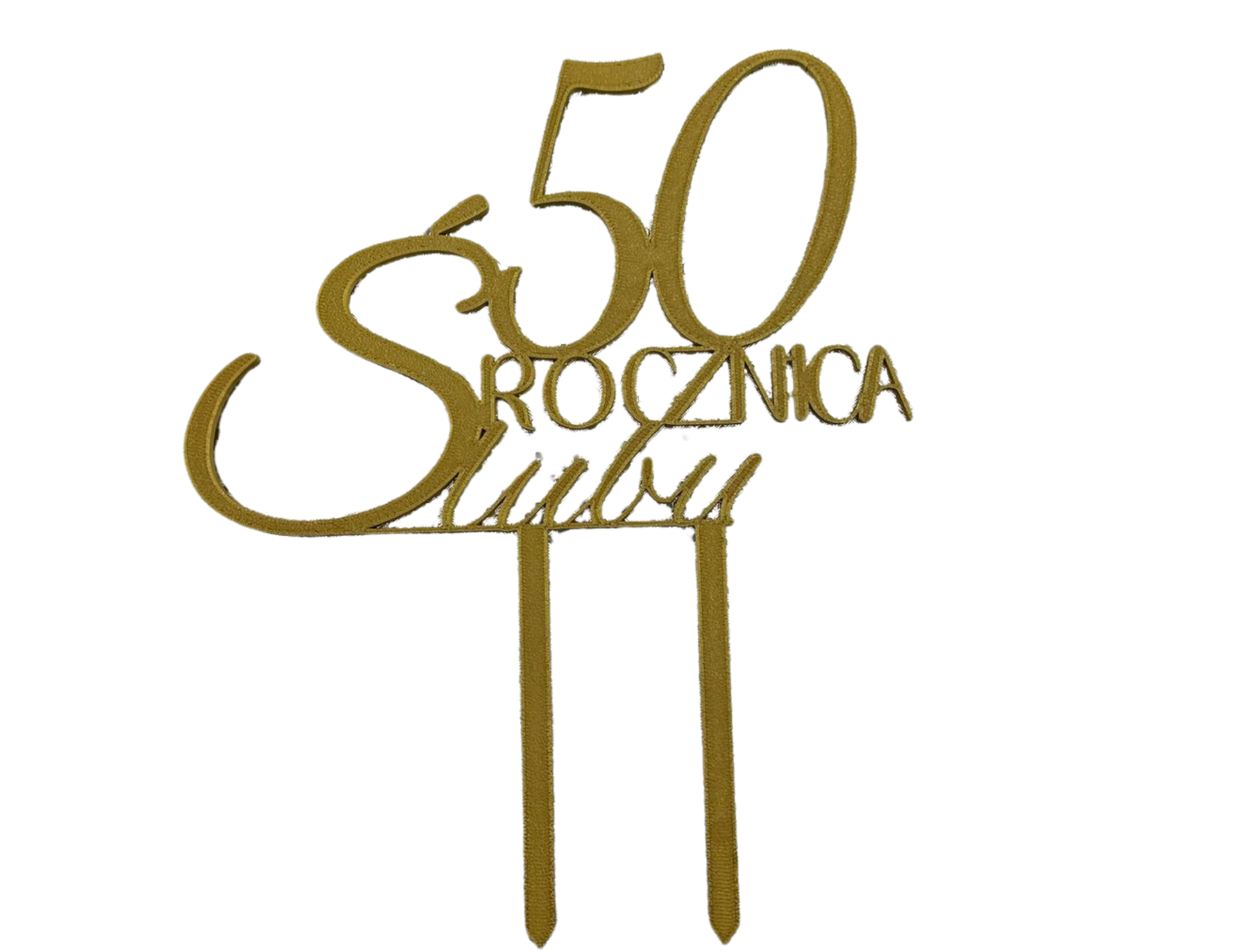 Topper Złoty dekor rocznica Ślubu ✨  Dekoracja na tort 23 cm Wyjątkowa rocznica - CraftJoy