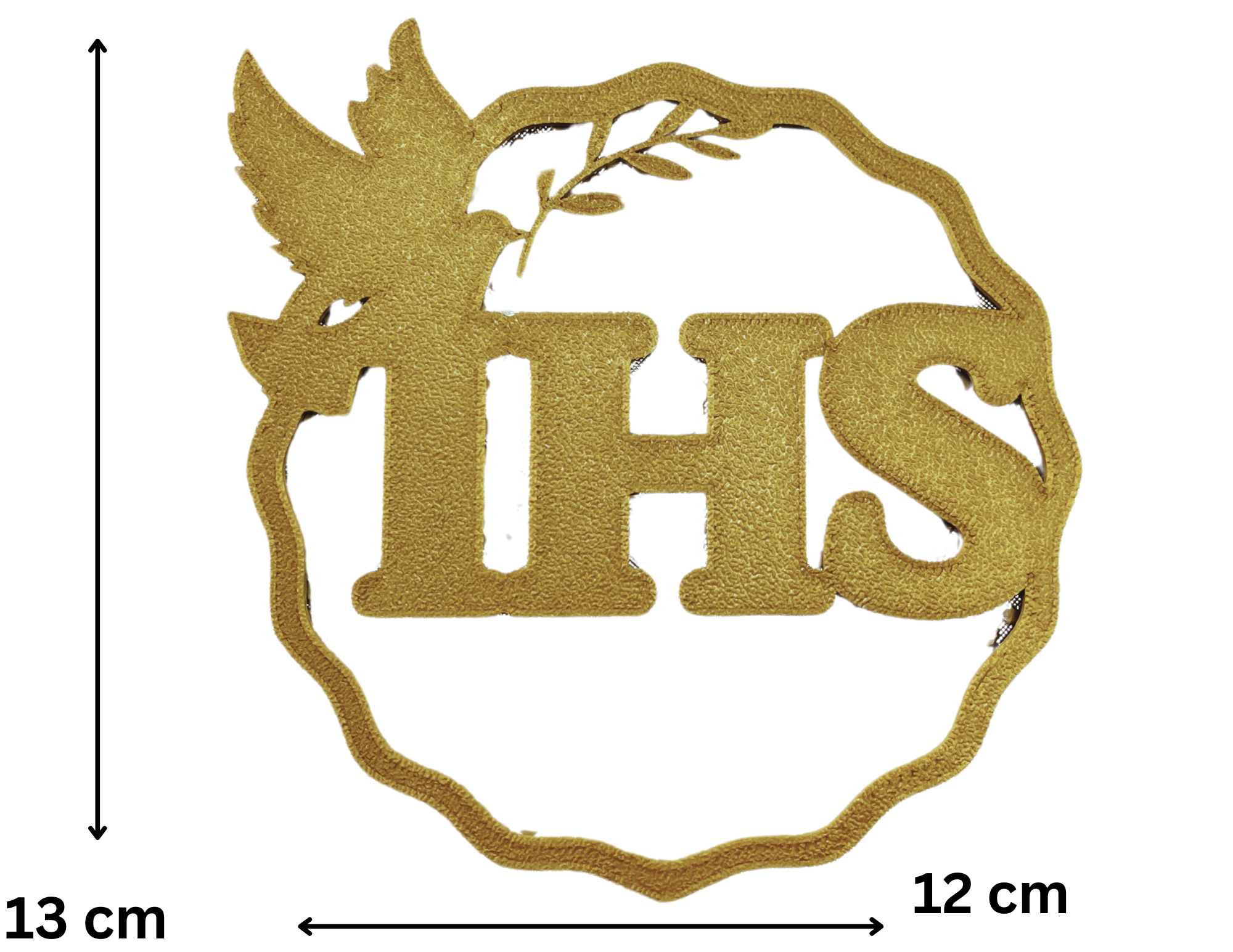 Topper boczny na Pierwszą Komunię Świętą Dekoracja tortu • Złoty, elegancki IHS koło - CraftJoy