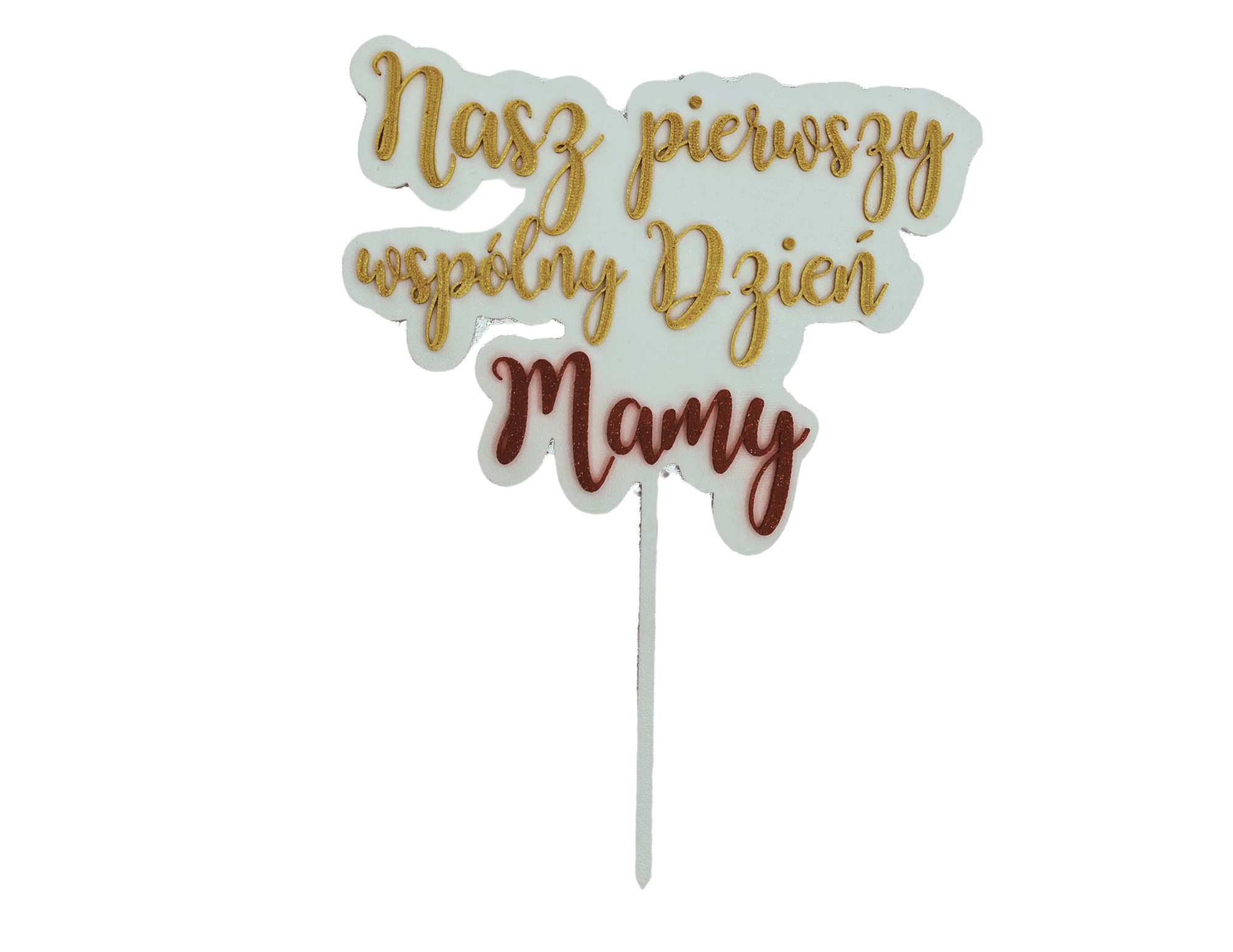 Topper Dzień Mamy • Nasz pierwszy wspólny Dzień Matki • Róż i niebieski 25 cm - CraftJoy