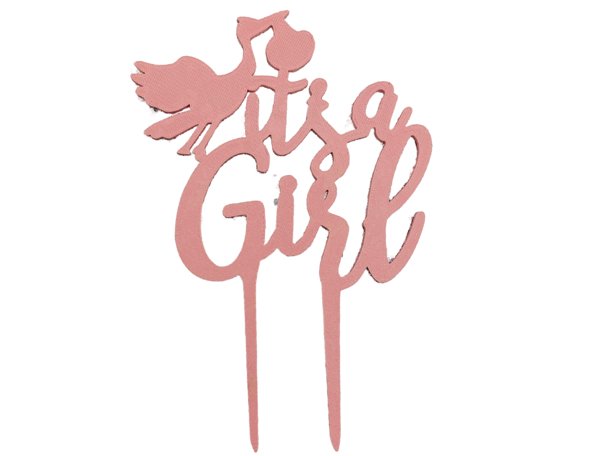 Topper BABY SHOWER na tort Gender Reveal • It's a girl • Róż 25 cm  - CraftJoy