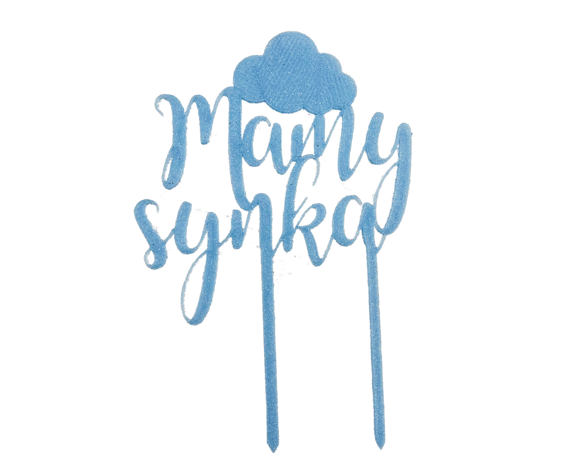 Topper BABY SHOWER na tort Gender Reveal • Mamy synka chmurka • Róż 23 cm - CraftJoy