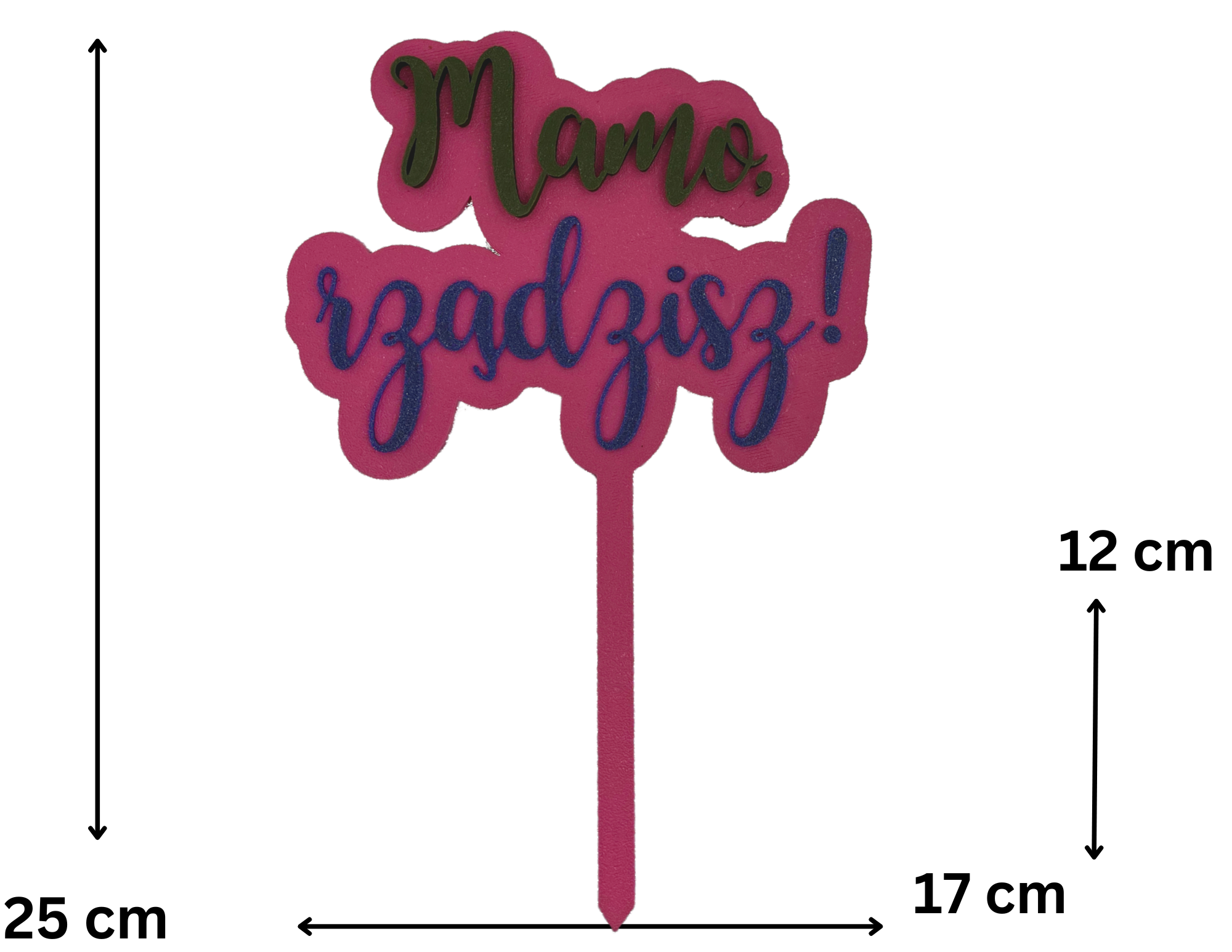 Topper Dzień Matki • Mamo, rządzisz Dzień Mamy złoty 3D kolory - zdjęcie 1