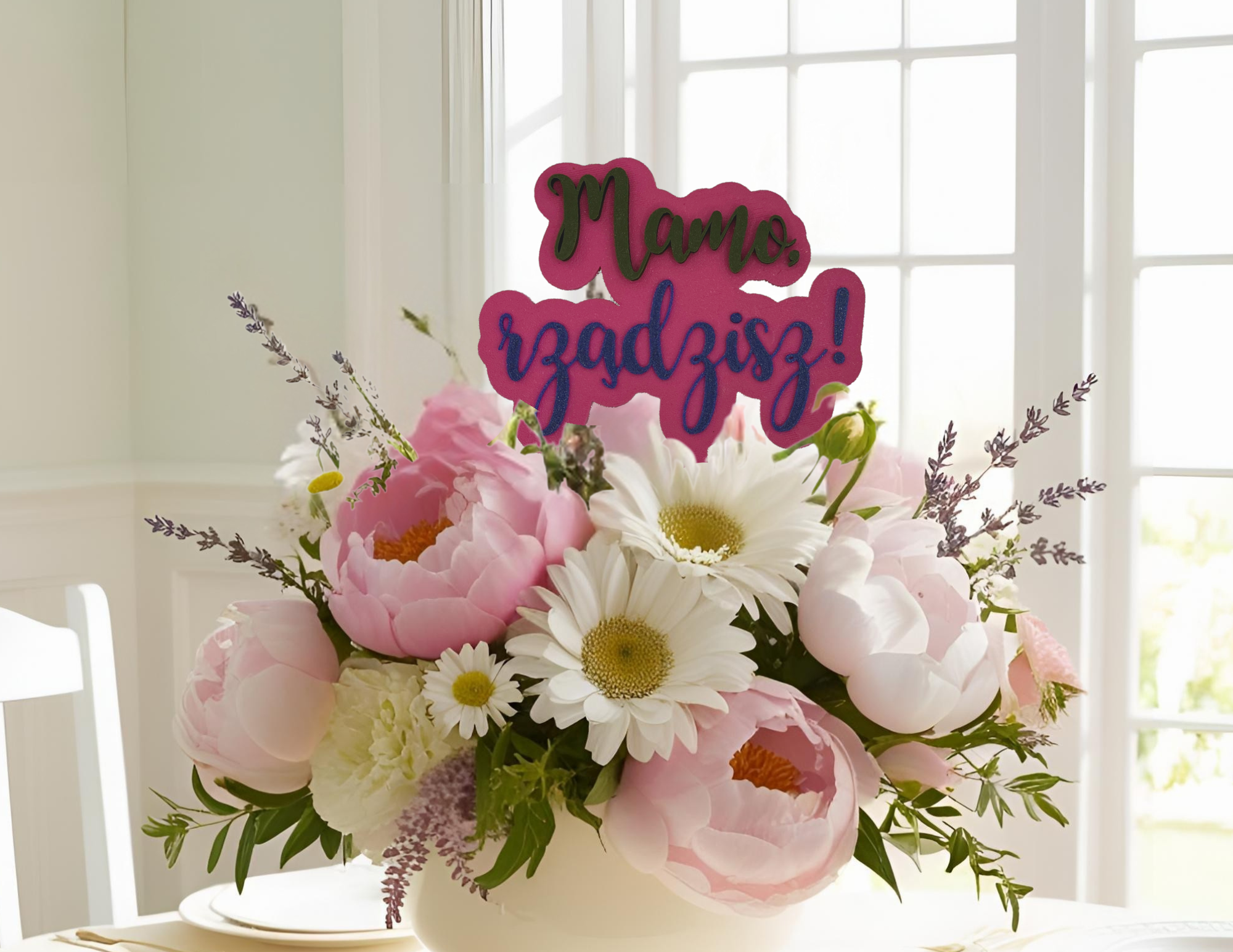 Topper Dzień Matki • Mamo, rządzisz Dzień Mamy złoty 3D kolory - zdjęcie 6