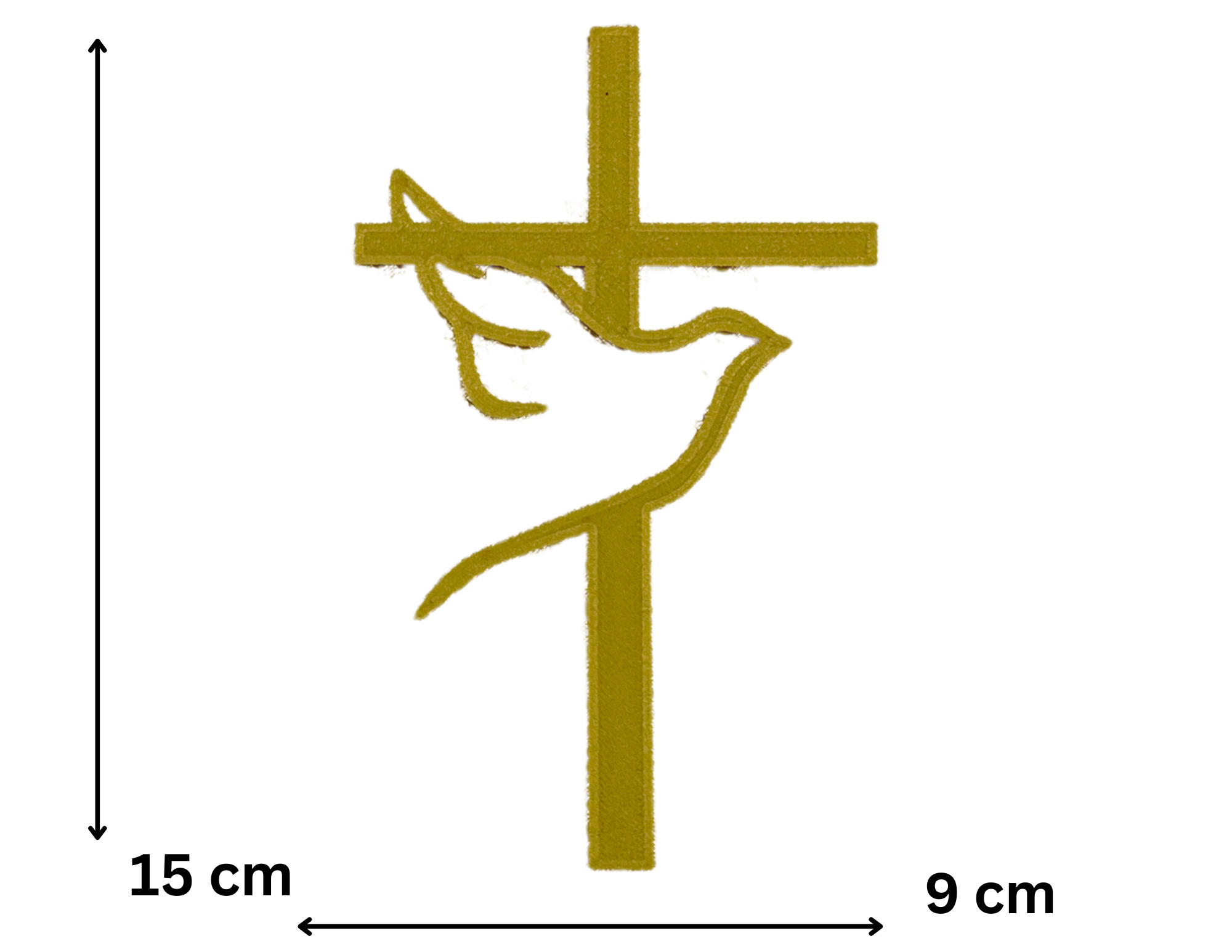 Topper boczny na Pierwszą Komunię Świętą Chrzest Święty Dekoracja tortu • Złoty, elegancki gołąb krzyż - zdjęcie 2