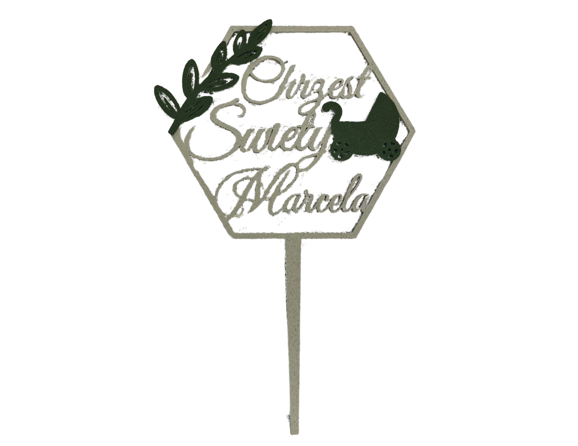 Topper na Chrzest Święty • kaszmirowy Marmurkowy z Imieniem • Elegancka Dekoracja Tortu w tym uroczystym dniu  - CraftJoy