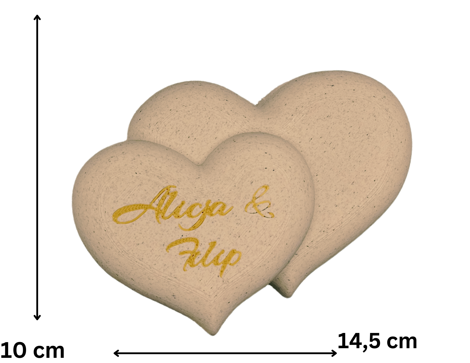 Pudełko na pieniądze prezent personalizowane serca WESELE ŚLUB imiona złote - CraftJoy