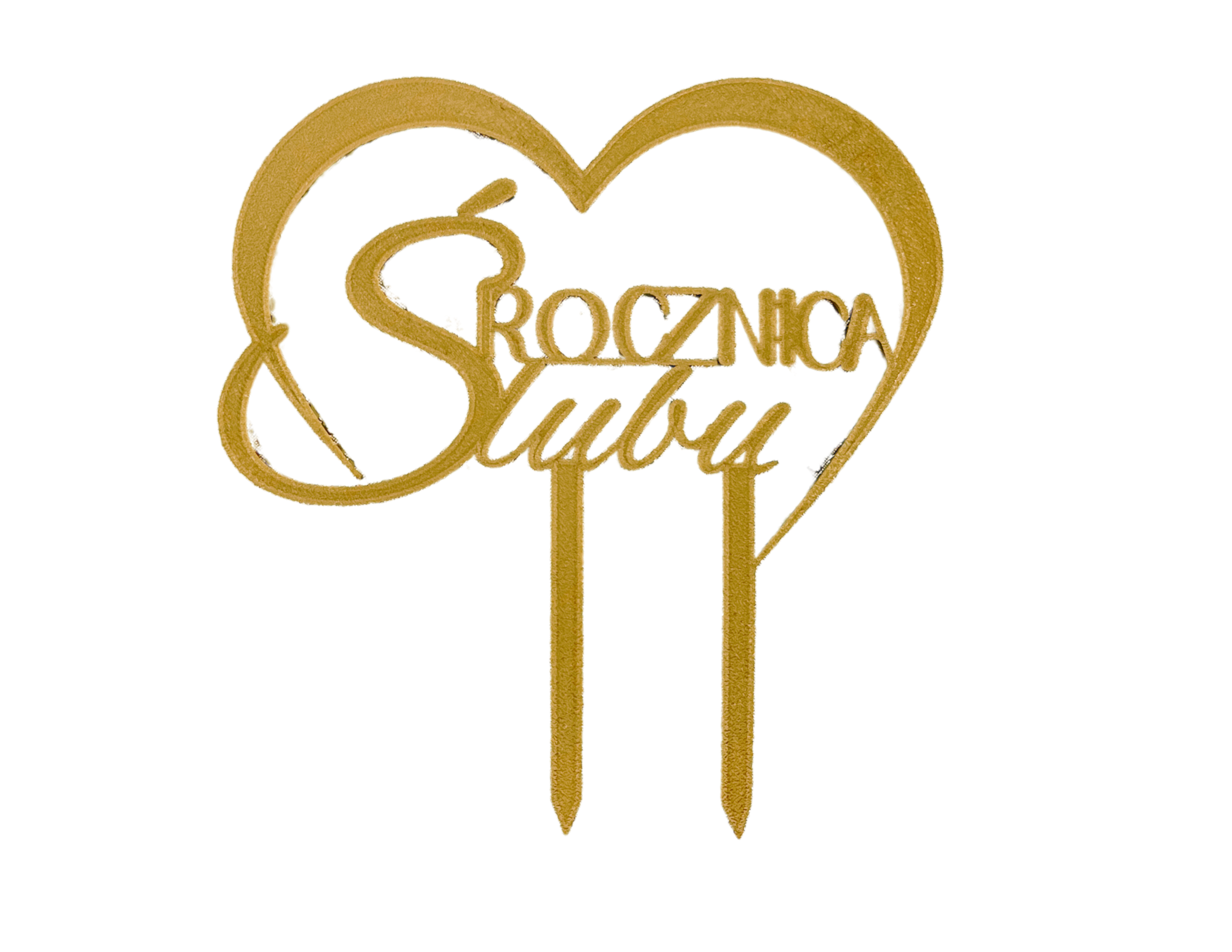 Topper złoty dekor rocznica Ślubu ✨  Dekoracja na tort Wyjątkowa rocznica serce - CraftJoy