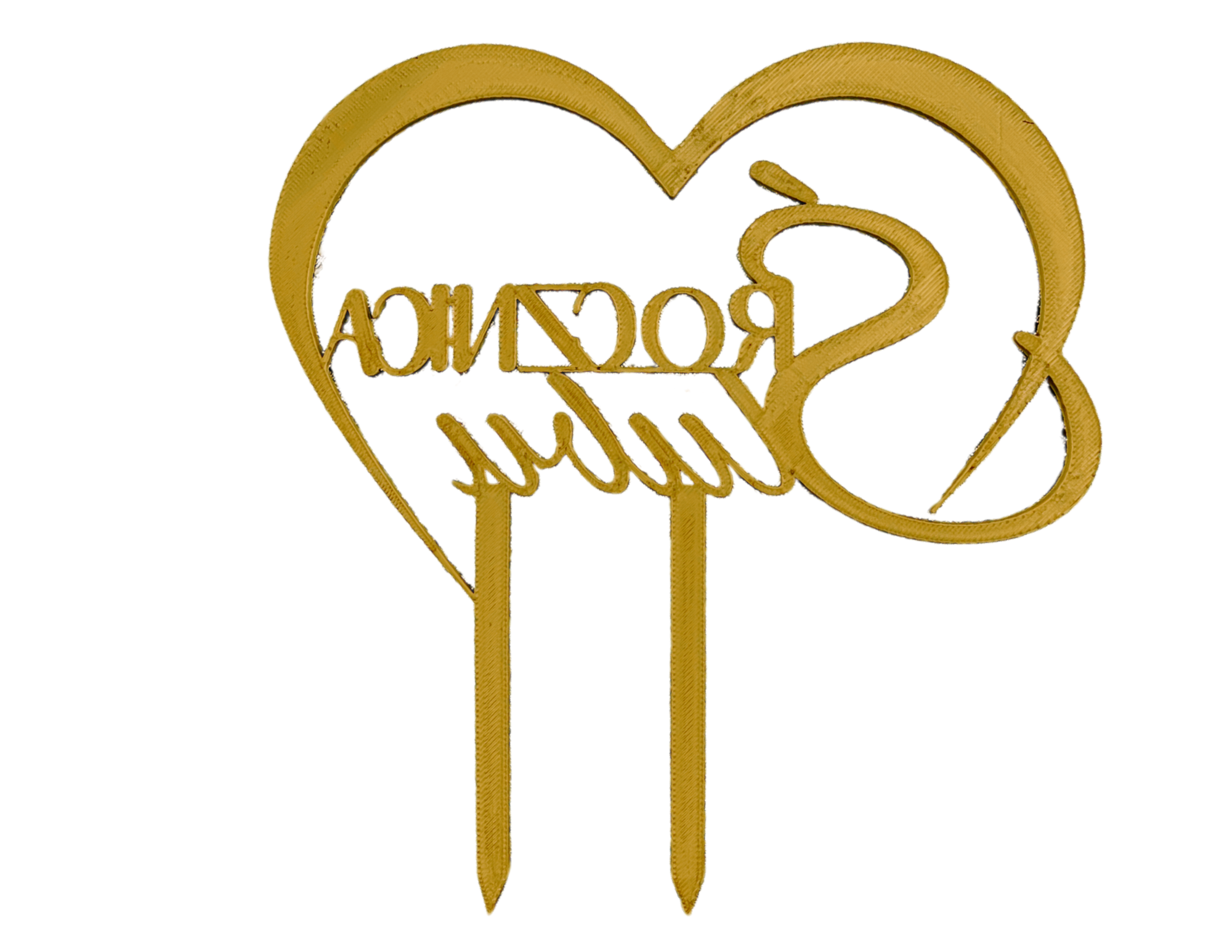 Topper złoty dekor rocznica Ślubu ✨  Dekoracja na tort Wyjątkowa rocznica serce - zdjęcie 4