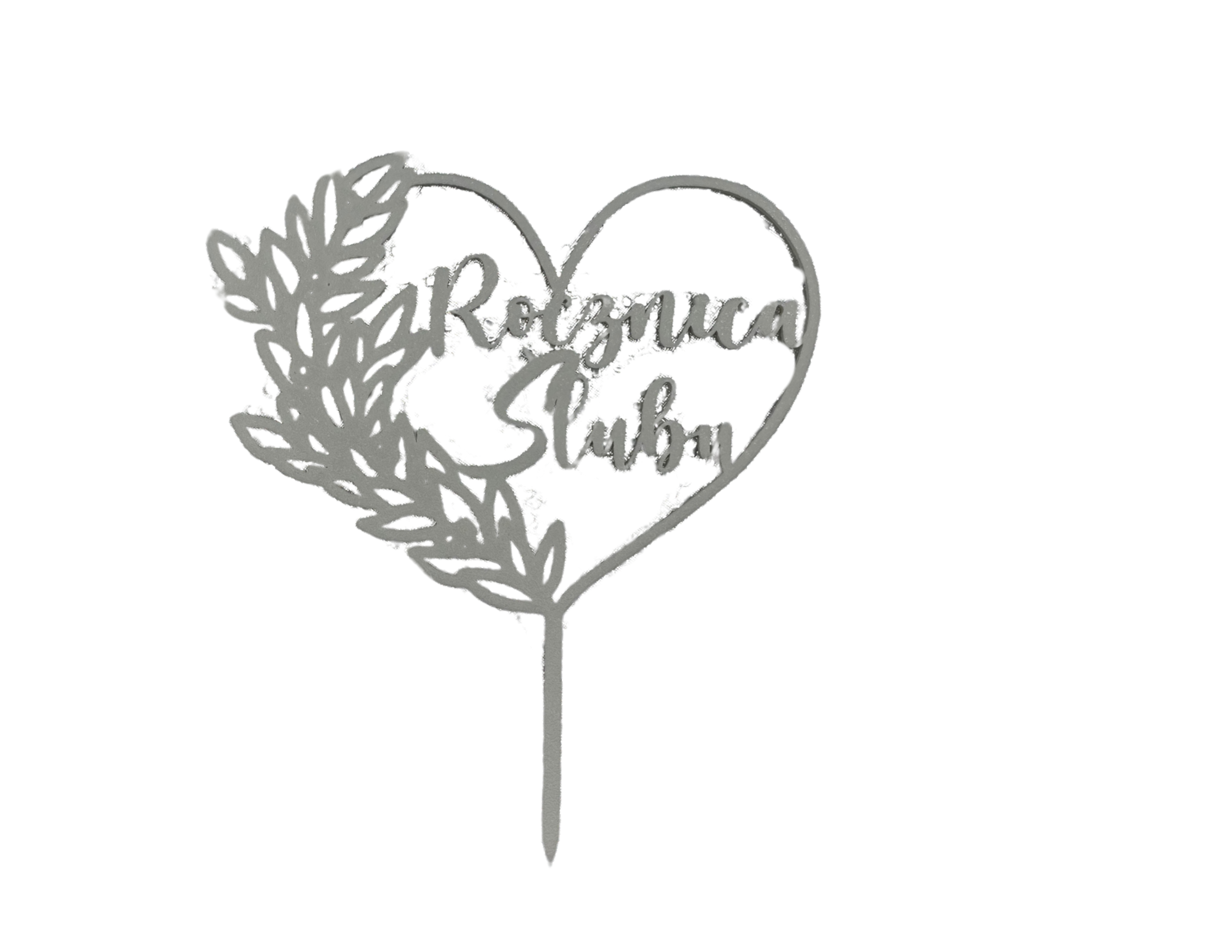 Topper szary dekor rocznica Ślubu ✨  Dekoracja na tort Wyjątkowa rocznica serce - CraftJoy