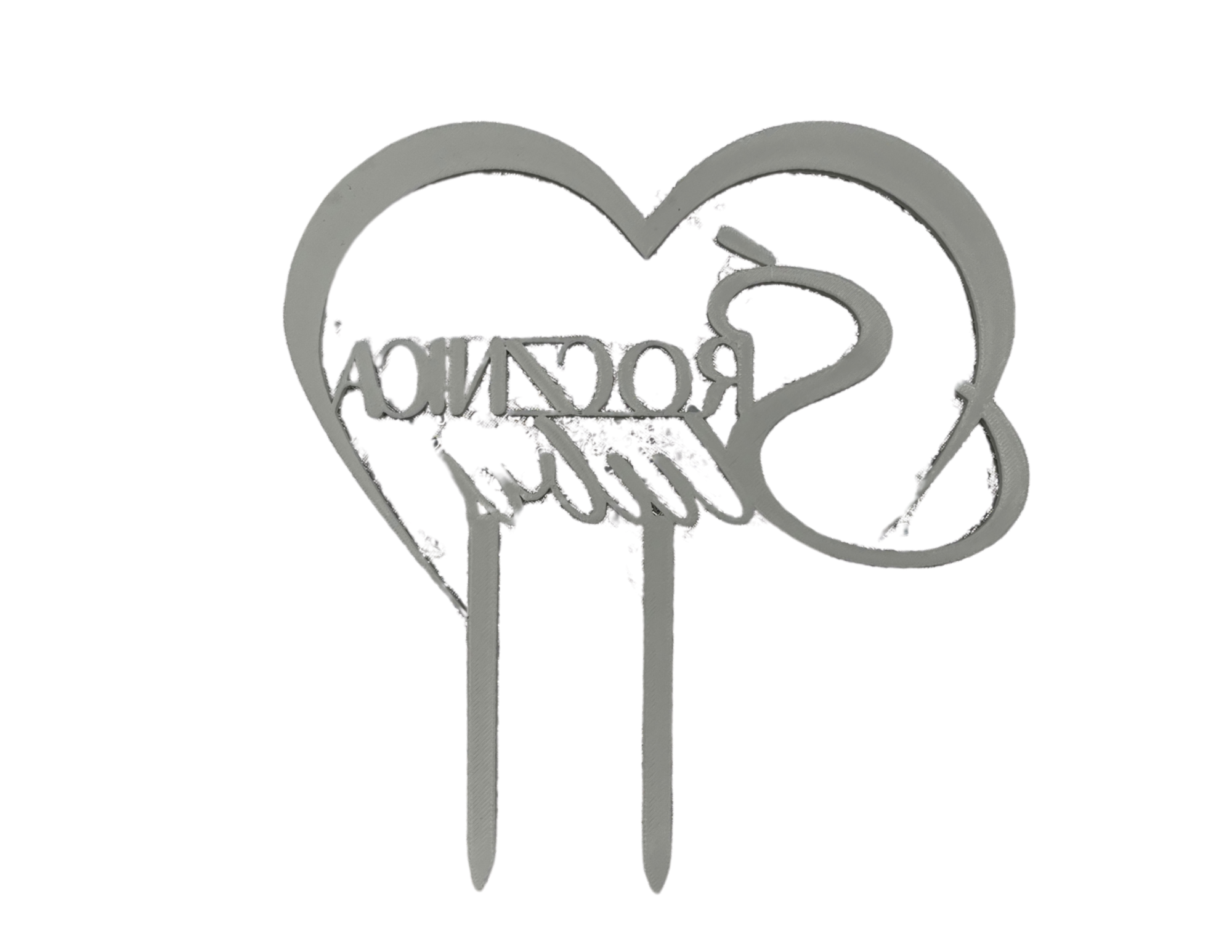 Topper szary dekor rocznica Ślubu ✨  Dekoracja na tort Wyjątkowa rocznica serce - zdjęcie 3