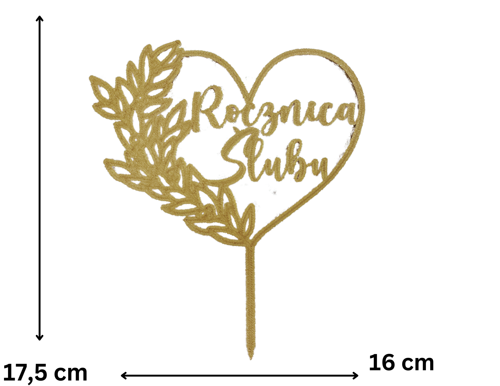 Topper złoty dekor rocznica Ślubu ✨  Dekoracja na tort Wyjątkowa rocznica serce  - zdjęcie 2