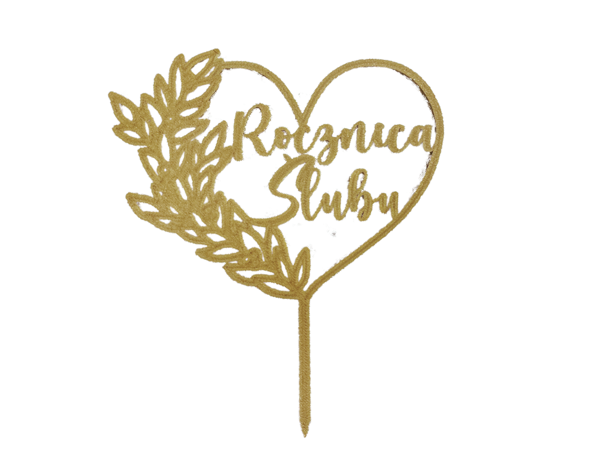 Topper złoty dekor rocznica Ślubu ✨  Dekoracja na tort Wyjątkowa rocznica serce  - CraftJoy