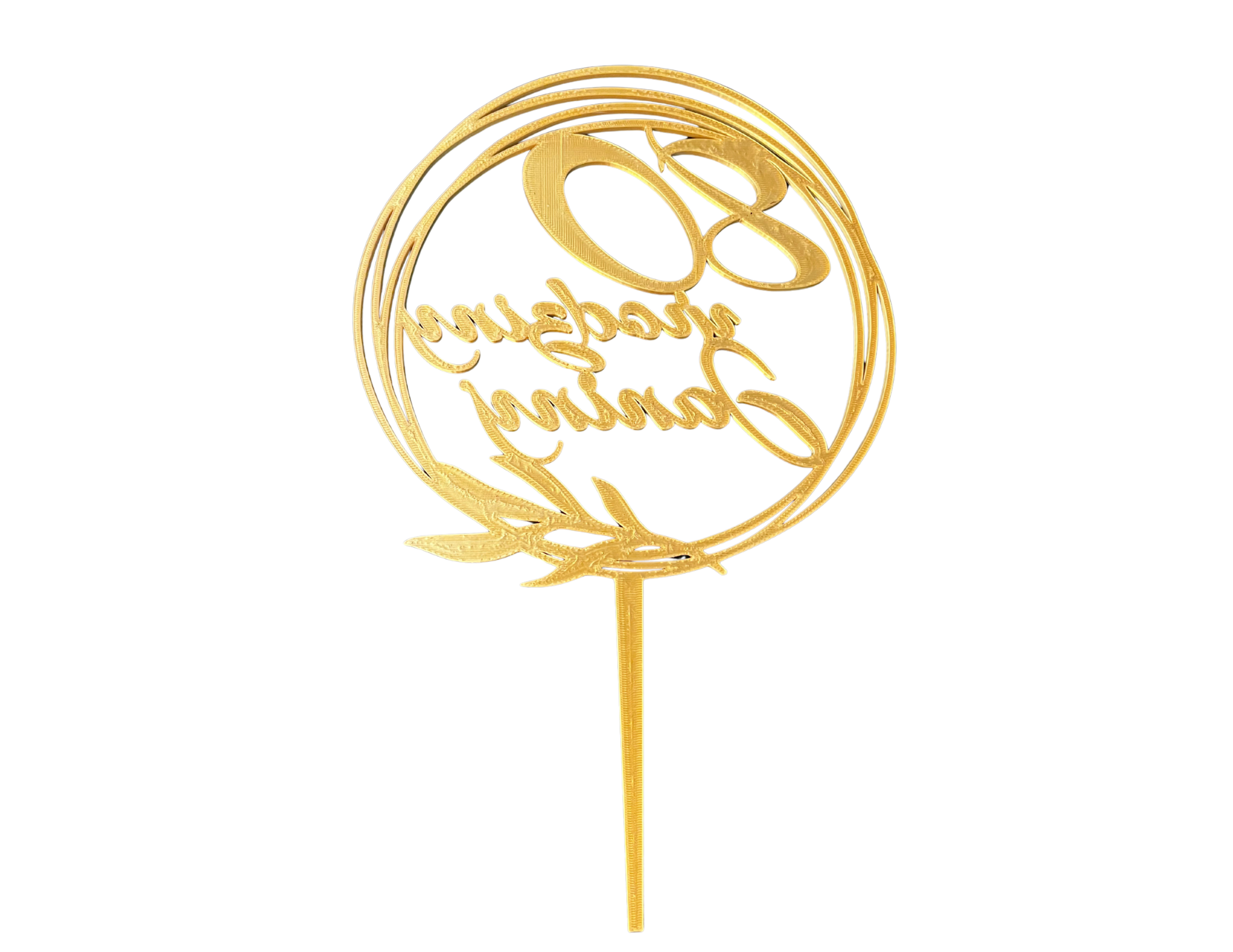 🎂 Topper złoty dekoracja tortu 80 urodziny personalizacja imię wiek  - CraftJoy