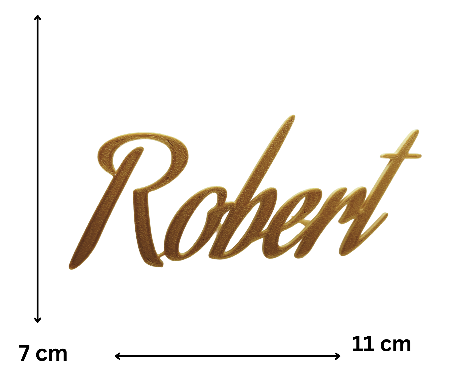 Złoty topper boczny imię lub Twój tekst z mocowaniami elegancka dekoracja tortu - zdjęcie 1