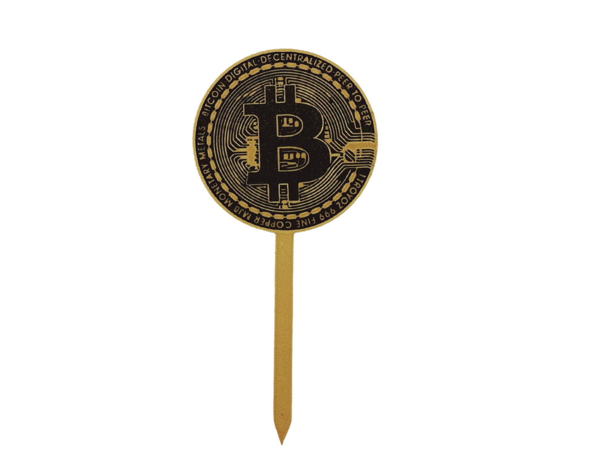 Topper na tort 🎂 Topper urodzinowy Bitcoin złota moneta dekoracja urodzinowa na tort PERSONALIZOWANY - CraftJoy