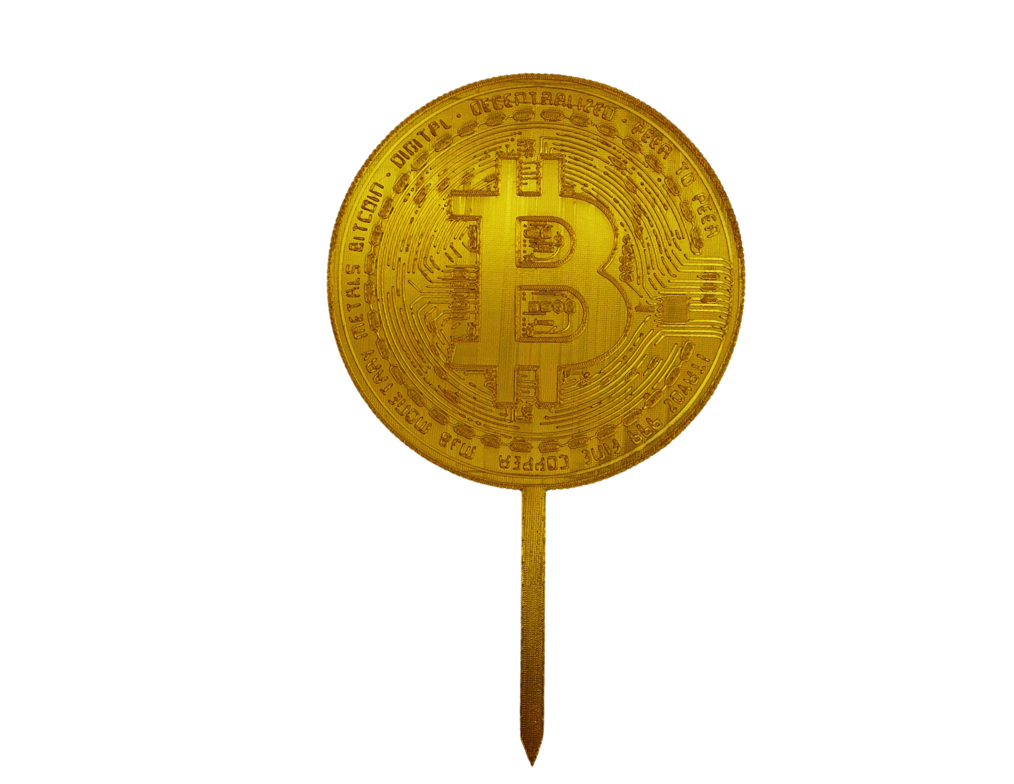 Topper na tort 🎂 Topper urodzinowy Bitcoin złota moneta dekoracja urodzinowa na tort PERSONALIZOWANY - zdjęcie 1