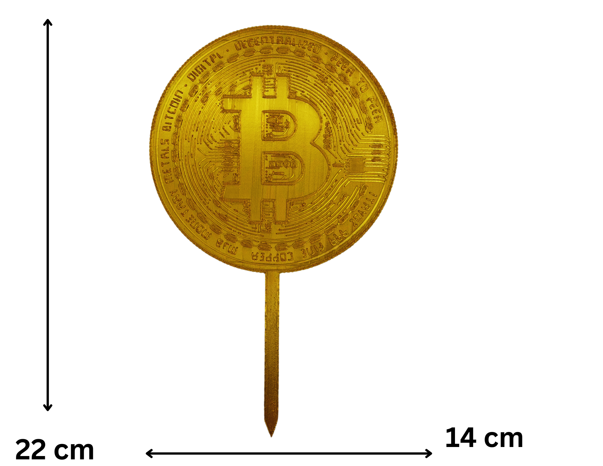 Topper na tort 🎂 Topper urodzinowy Bitcoin złota moneta dekoracja urodzinowa na tort PERSONALIZOWANY - CraftJoy
