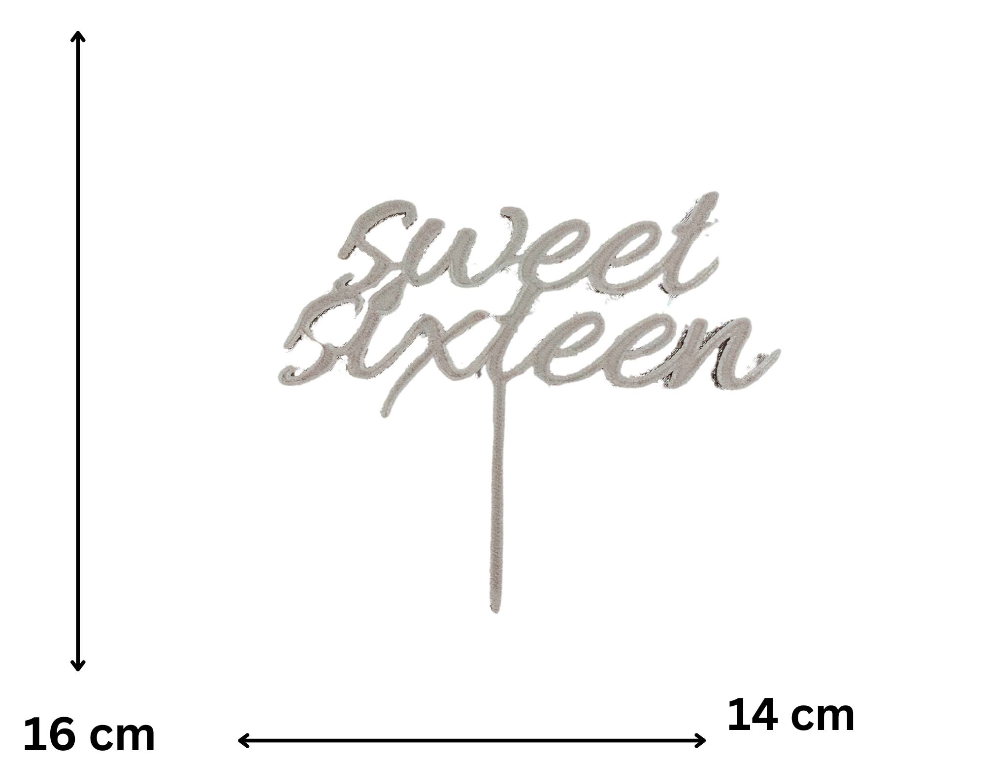 Topper urodziny sweet sixteen złoty dekoracja tortu ozdoba srebrny personalizacja - zdjęcie 2