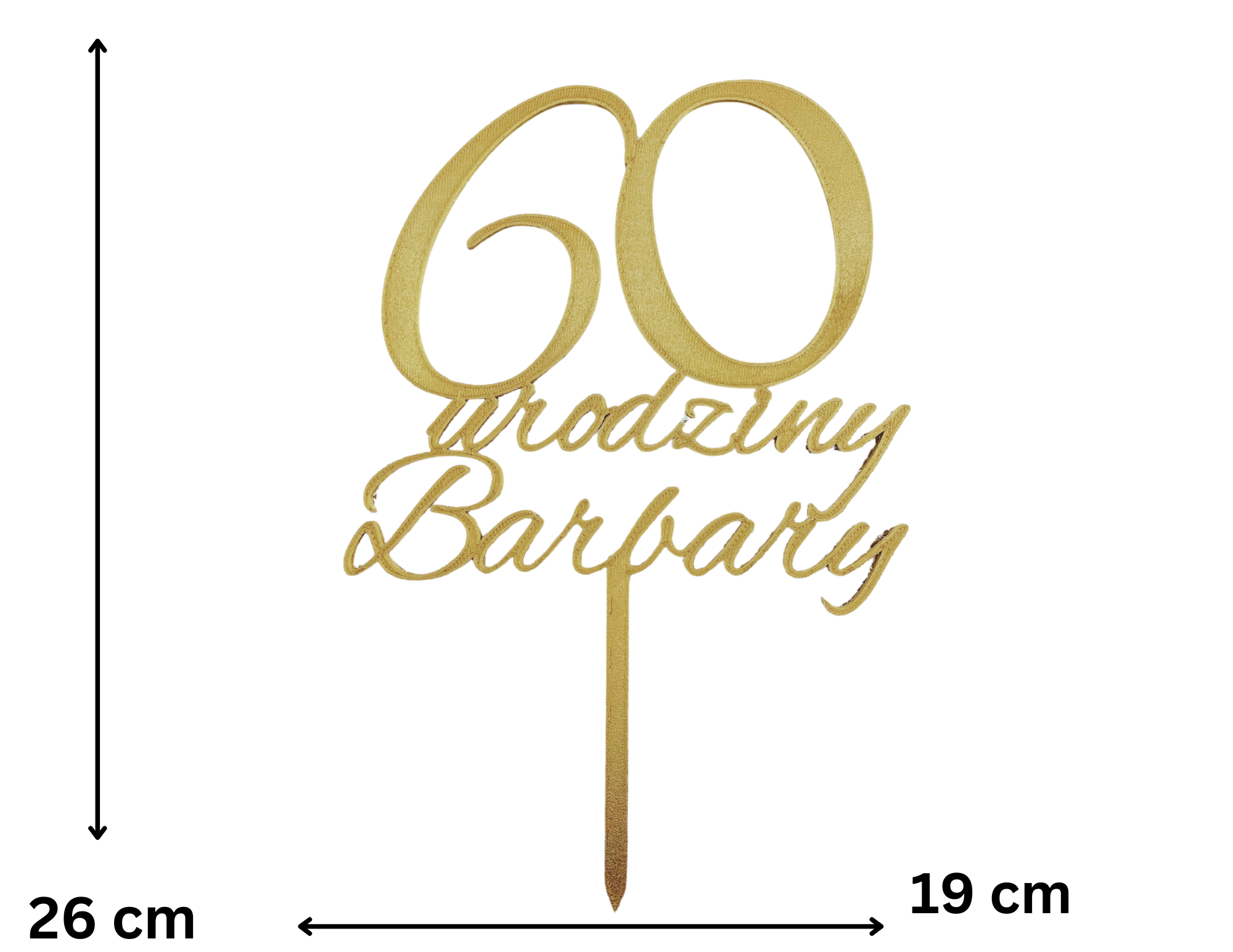 🎂 Dekoracja tortu 50 urodziny • Topper złoty srebrny personalizowany imię - zdjęcie 2