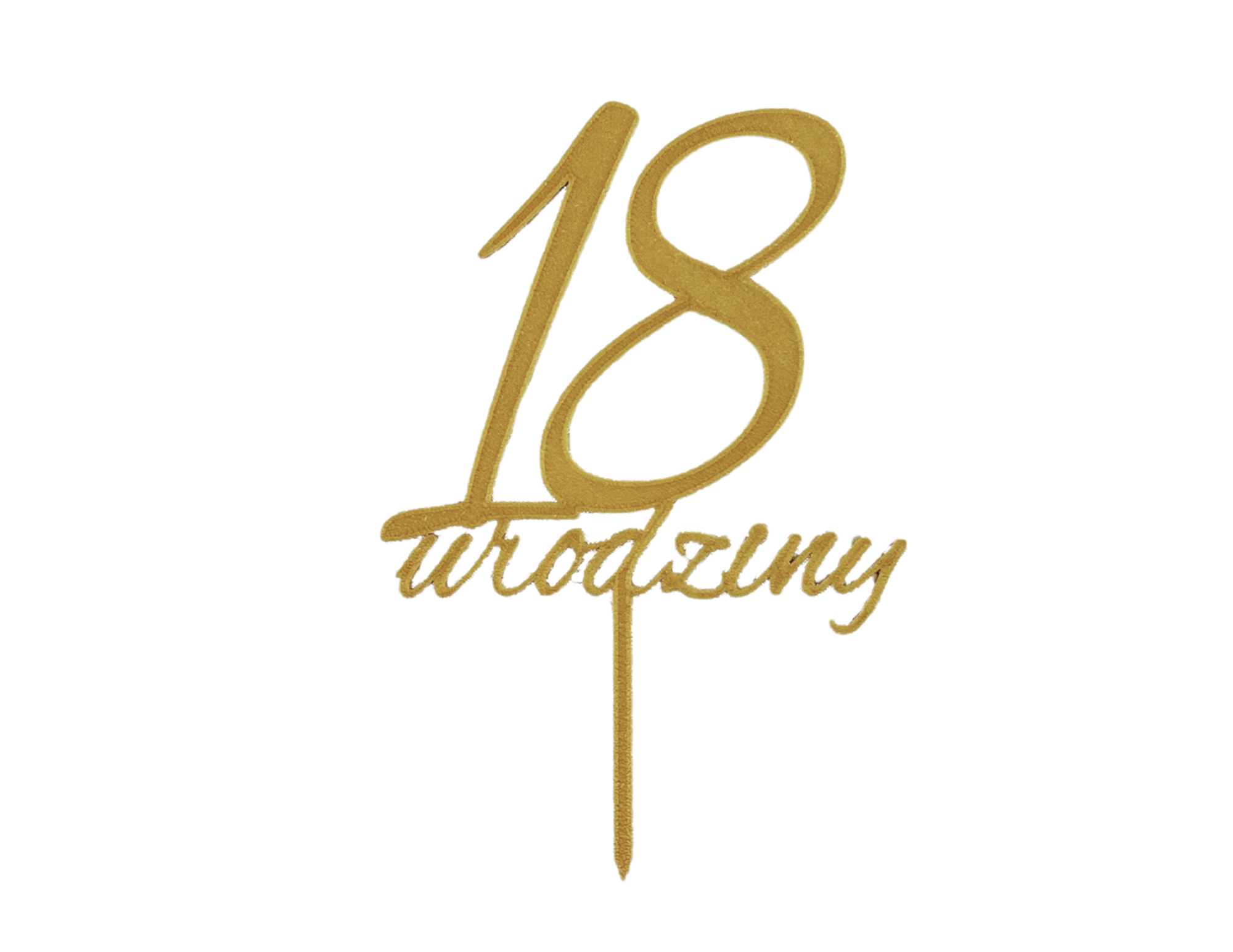 Topper urodziny liczba 18 lat PLA złoto srebro dekoracja urodziny 8-nastka - CraftJoy