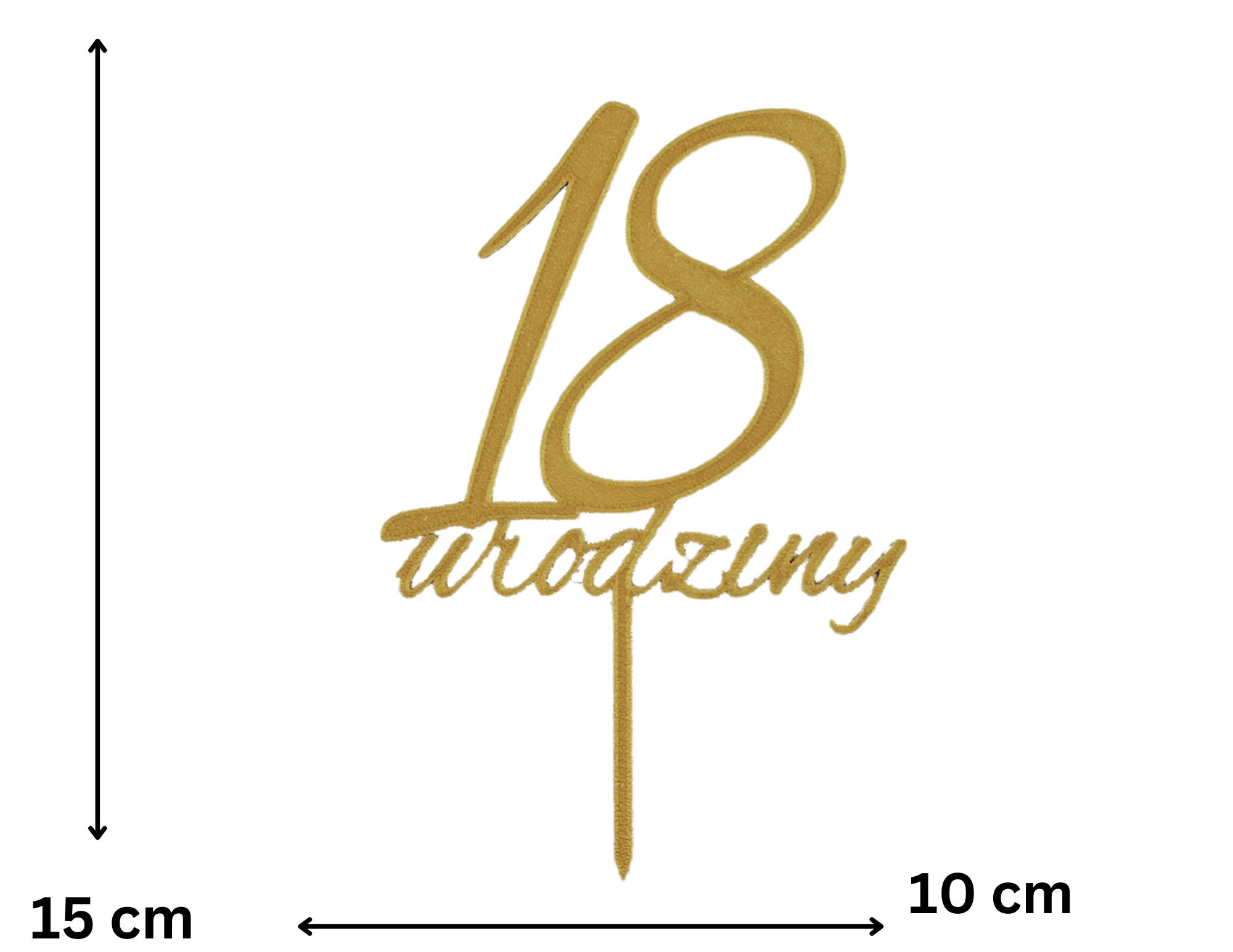 Topper urodziny liczba 18 lat PLA złoto srebro dekoracja urodziny 8-nastka - zdjęcie 2