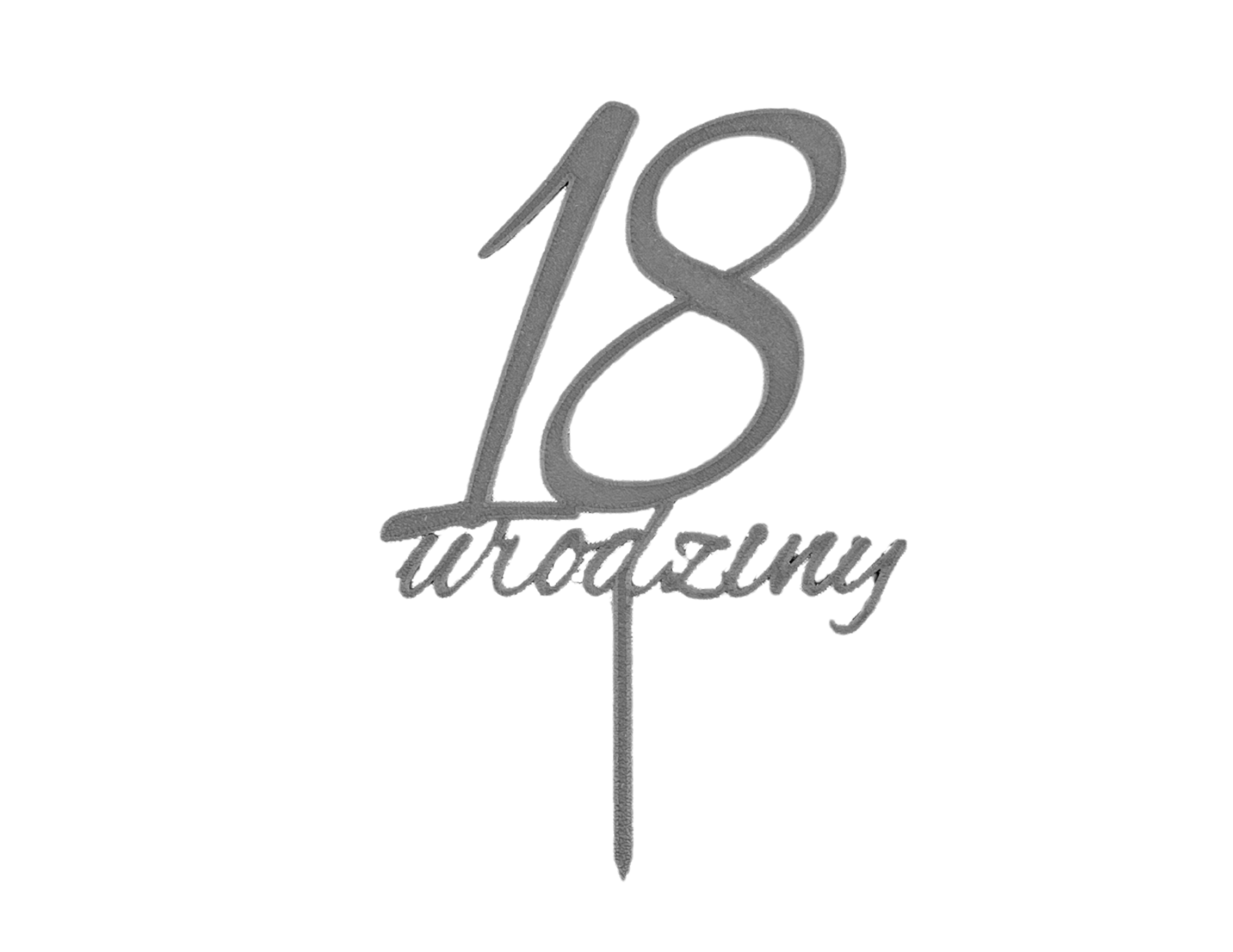 Topper urodziny liczba 18 lat PLA złoto srebro dekoracja urodziny 8-nastka - zdjęcie 3