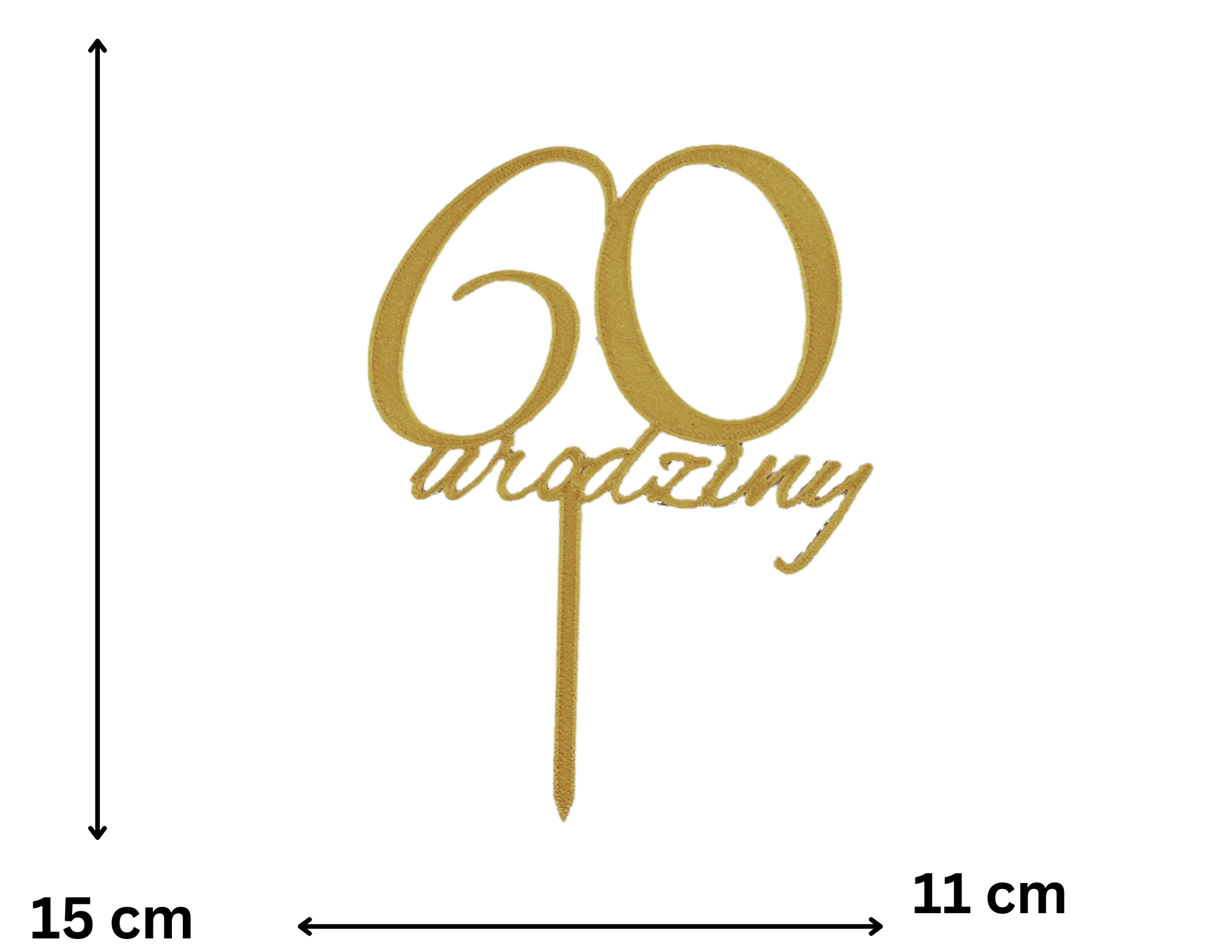 Topper urodziny liczba złoto srebro dekoracja urodziny 60 urodziny - zdjęcie 2