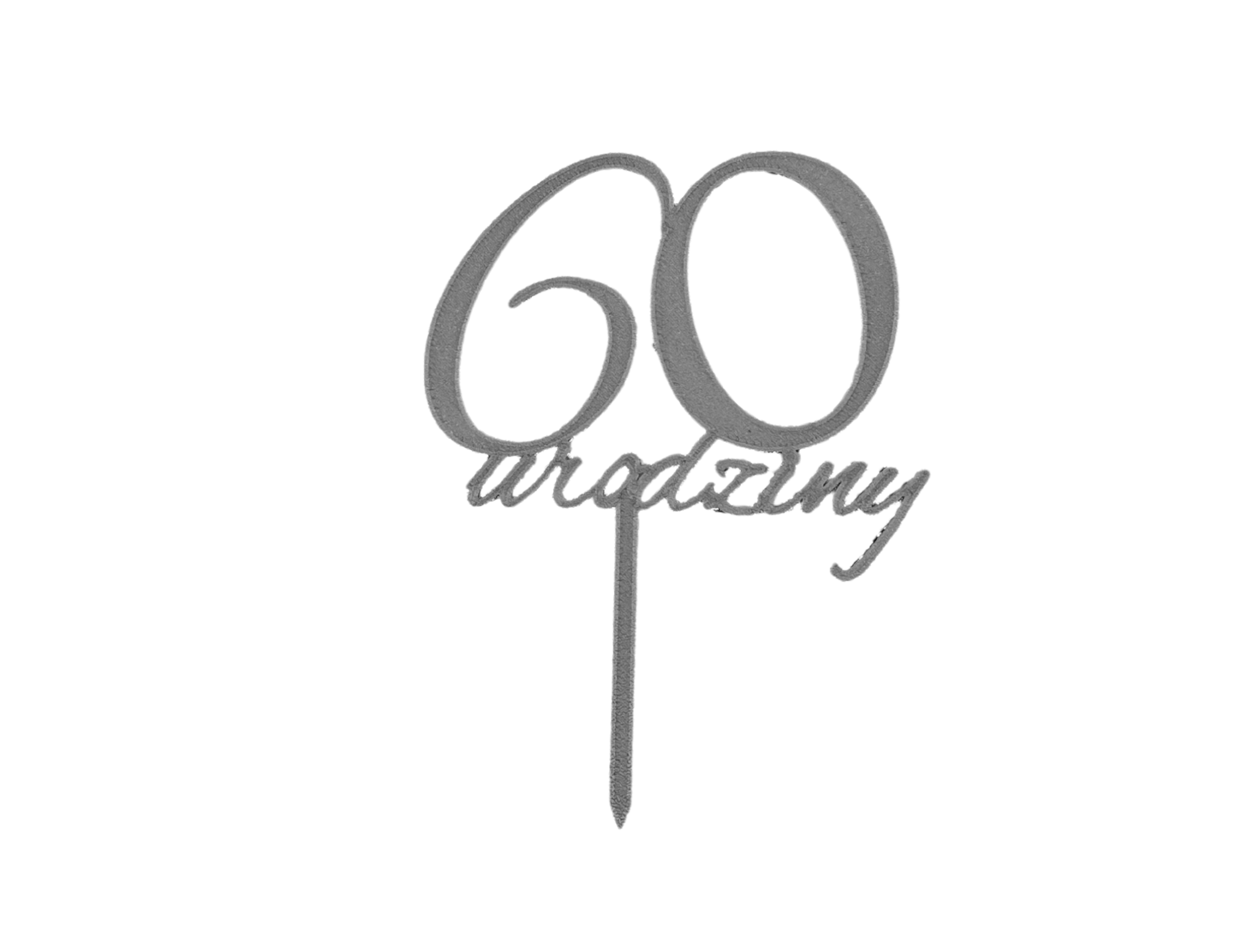 Topper urodziny liczba złoto srebro dekoracja urodziny 60 urodziny - zdjęcie 3