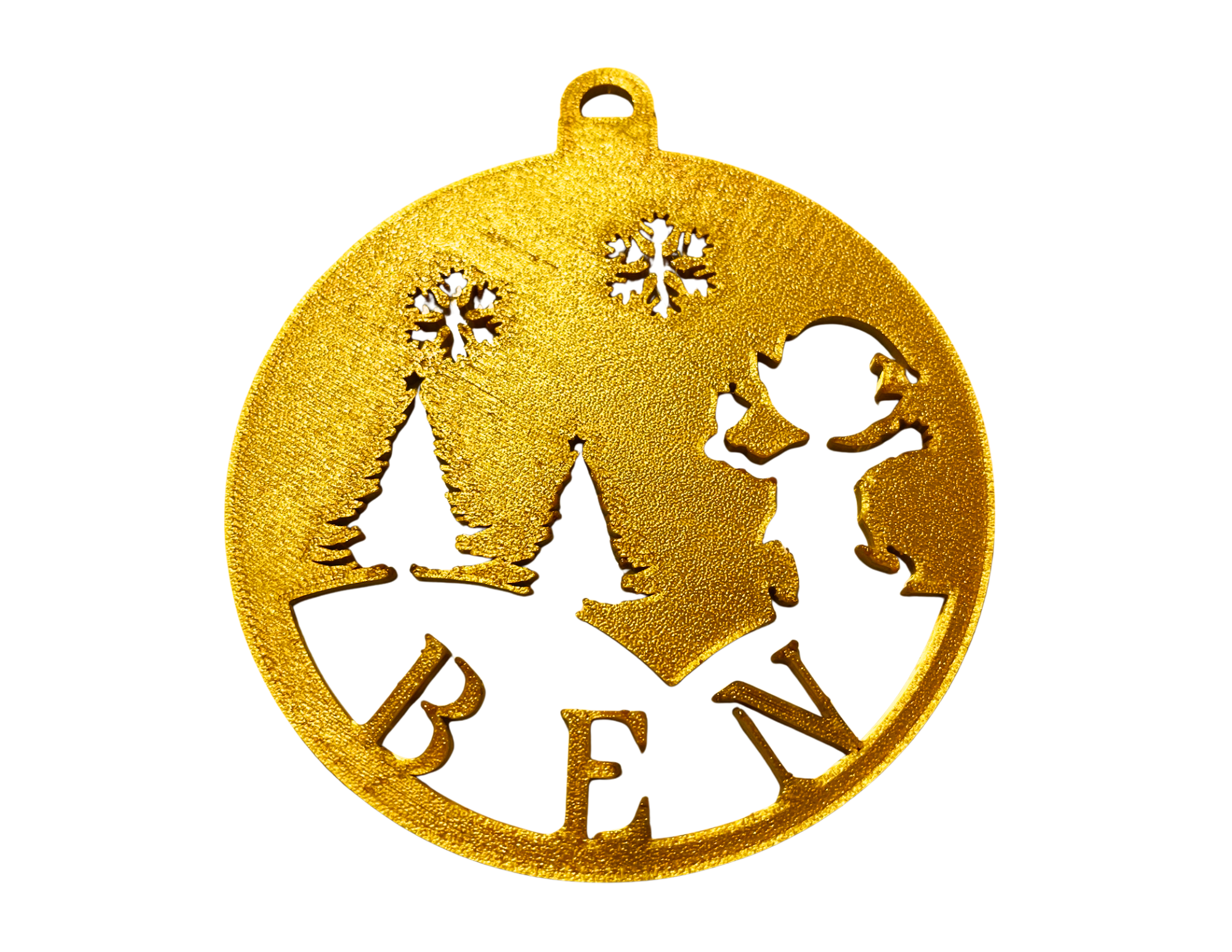 Bombka Złota personalizowana z imieniem 12 cm ozdoba świąteczna na choinkę  - zdjęcie 1