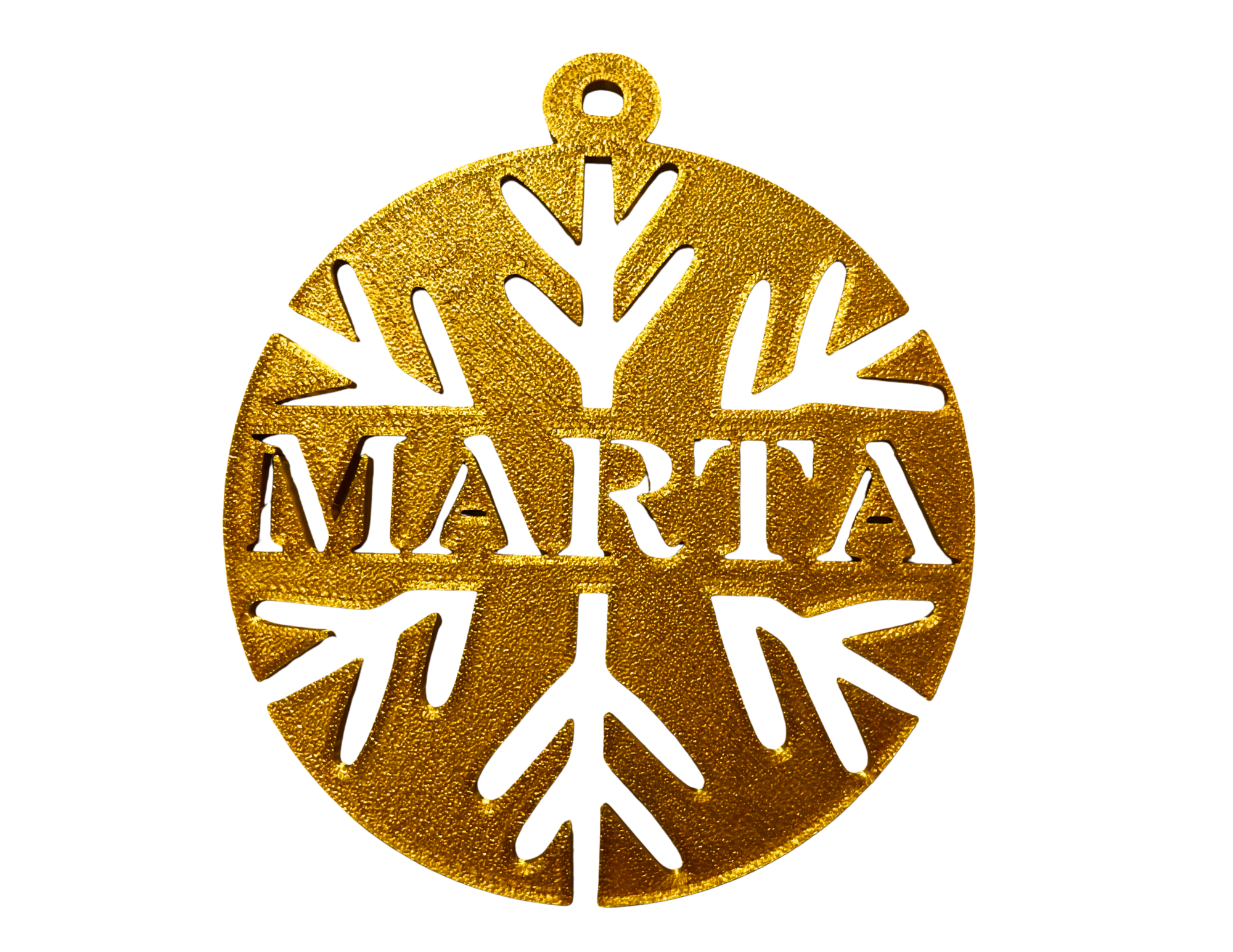 Bombka Złota personalizowana z imieniem 12 cm ozdoba świąteczna na choinkę  - zdjęcie 1