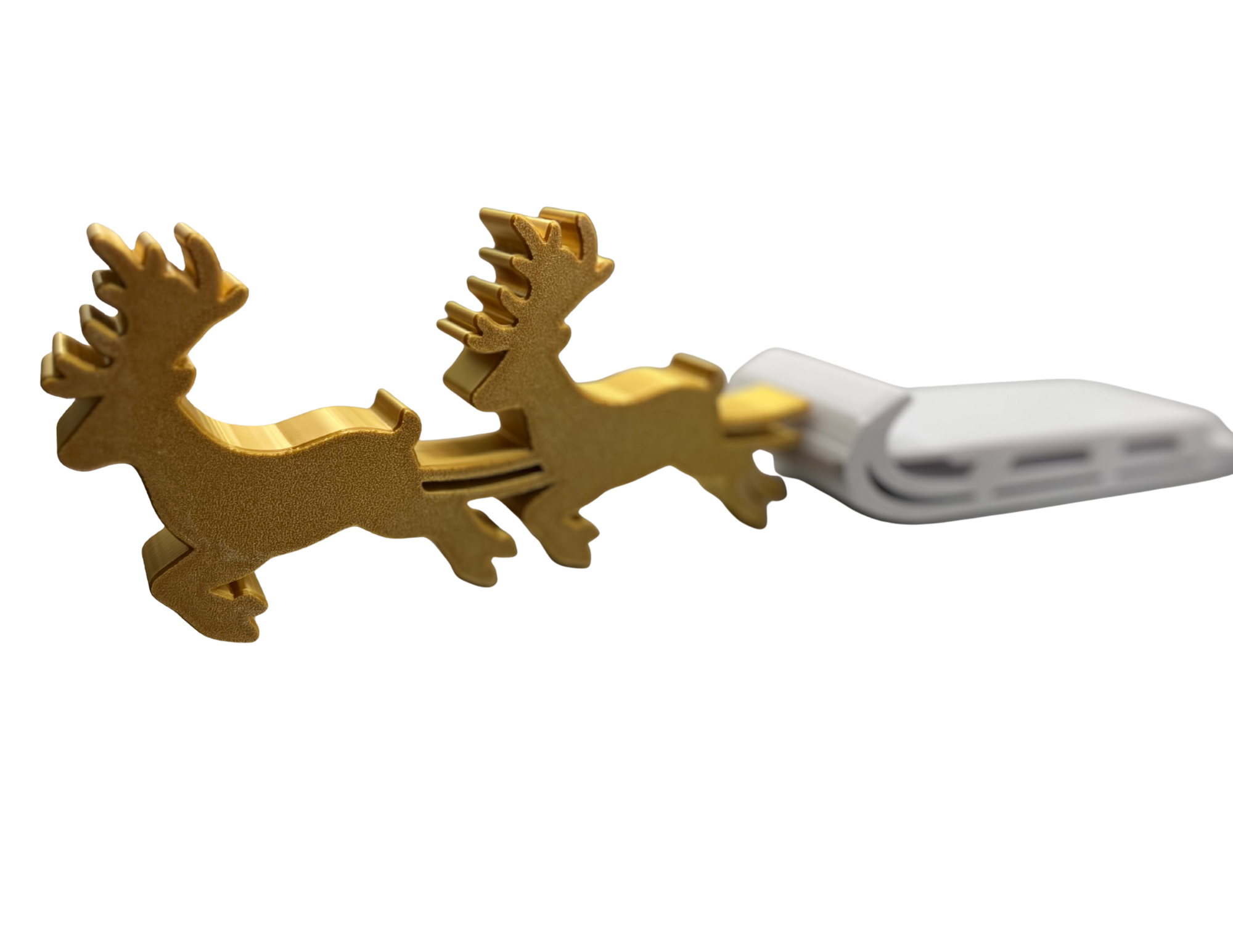 Pojemnik na słodycze świąteczny sanie z reniferami Dekoracja REKODZIELO - zdjęcie 1