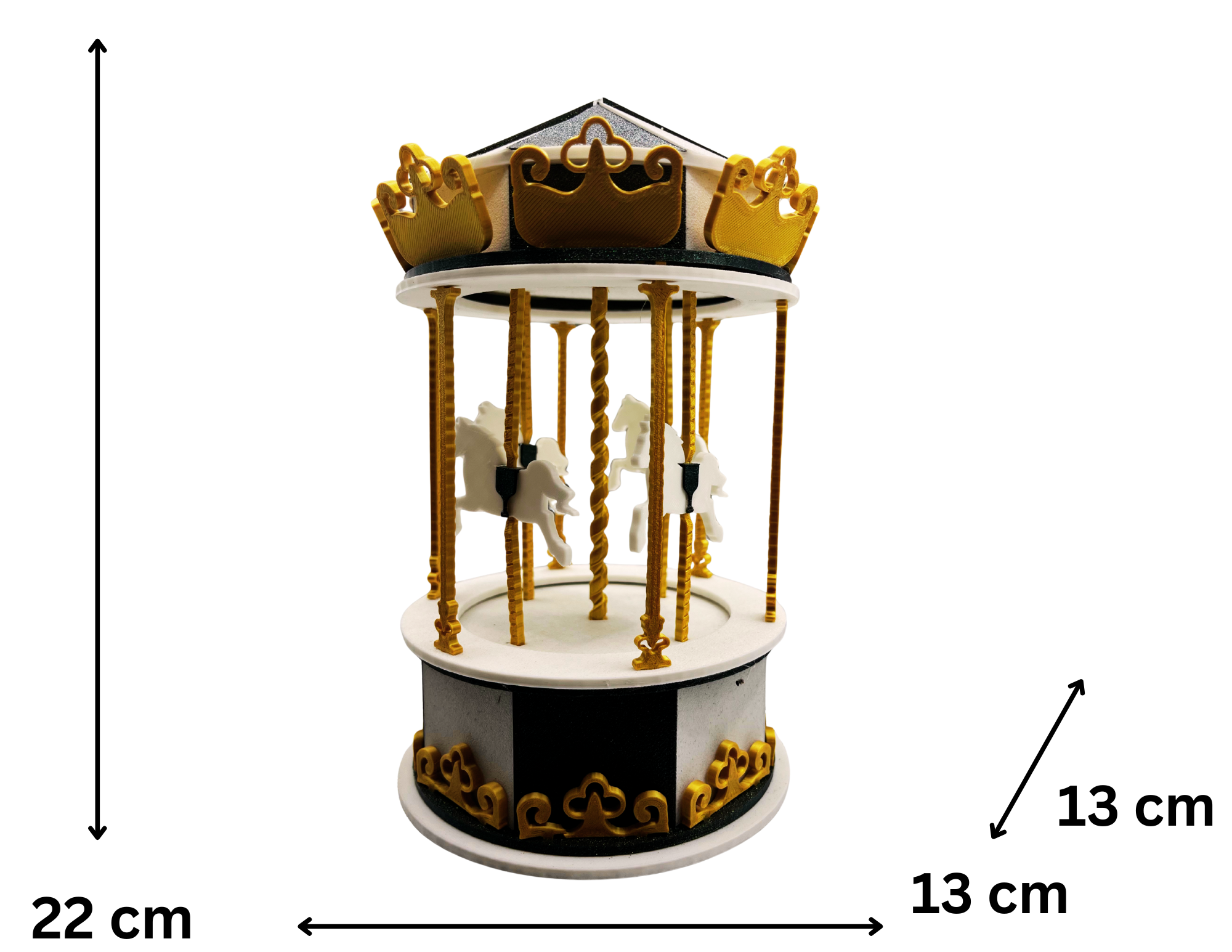 Dekoracyjna karuzela 3D na torcie idealna jako topper urodziny roczek - zdjęcie 3