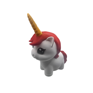 Dolarsowy brokatowo czerwony jednorożec skarbonka otwierany - zdjęcie 6