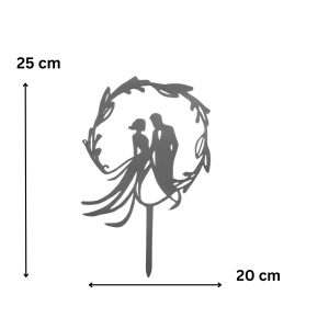 Topper rocznica ślubu para ślub czarny - zdjęcie 2