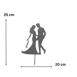 Just Married Topper rocznica ślubu para ślub czarny - zdjęcie 2